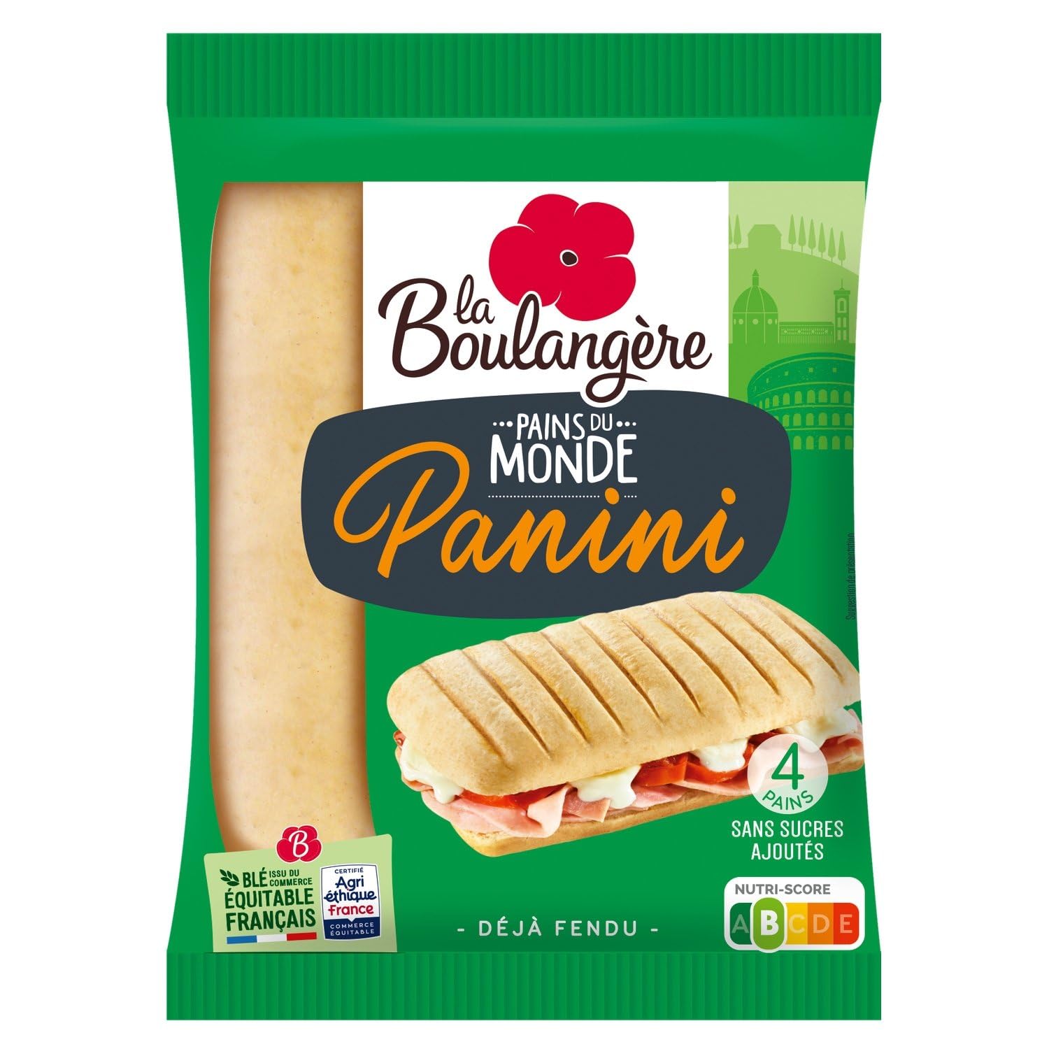 LA BOULANGERE – Pains Panini Moelleux Idéals pour Sandwichs Gourmands et Repas Rapides (4x300g) - lot de 4 - Vendu par Lot