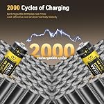 Remboursé AA Batteries Lithium 8 Pack avec chargeur rapide, 3600mWh 1.5V Produit constant, 2000+ Cycles pour appareils à haut débit comme Xbox, Blink Camera, avec boîte de stockage de charge