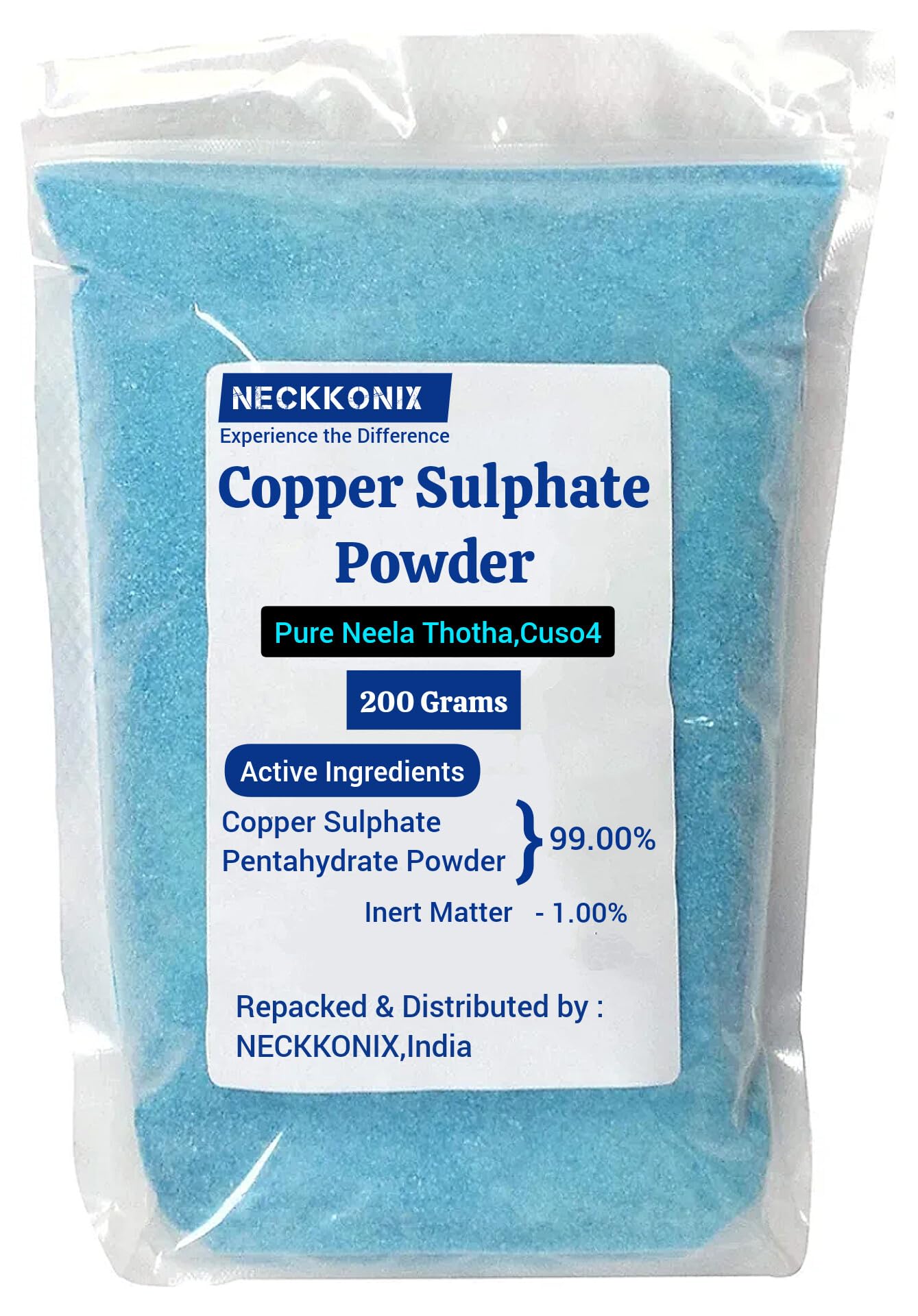NECKKONIX Premium Copper Sulphate Powder (200 Gm) | Pure Neela thotha, Cuso4 Powder for Plant and Gardening and Swimming Pool 200 Gm Pack (B0CNLYK7BB) Amazon Price History, Amazon Price Tracker
