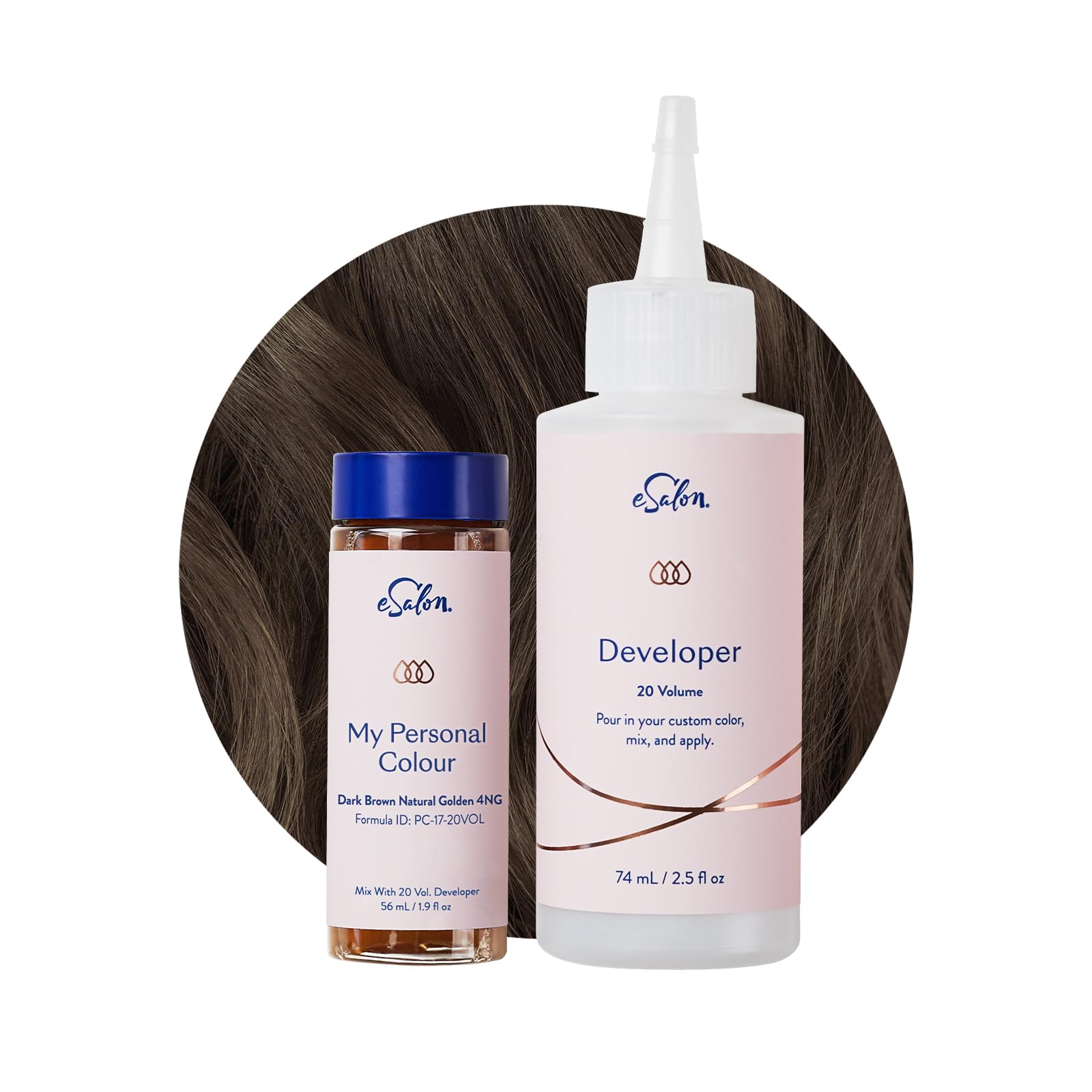 eSalon Permanent Hair Colour Set, 100% Grauabdeckung, Heimcolorationen, 0% Ammoniak Haarfarben, Multidimensionale Haarfarben, Professionelle Haarfarben