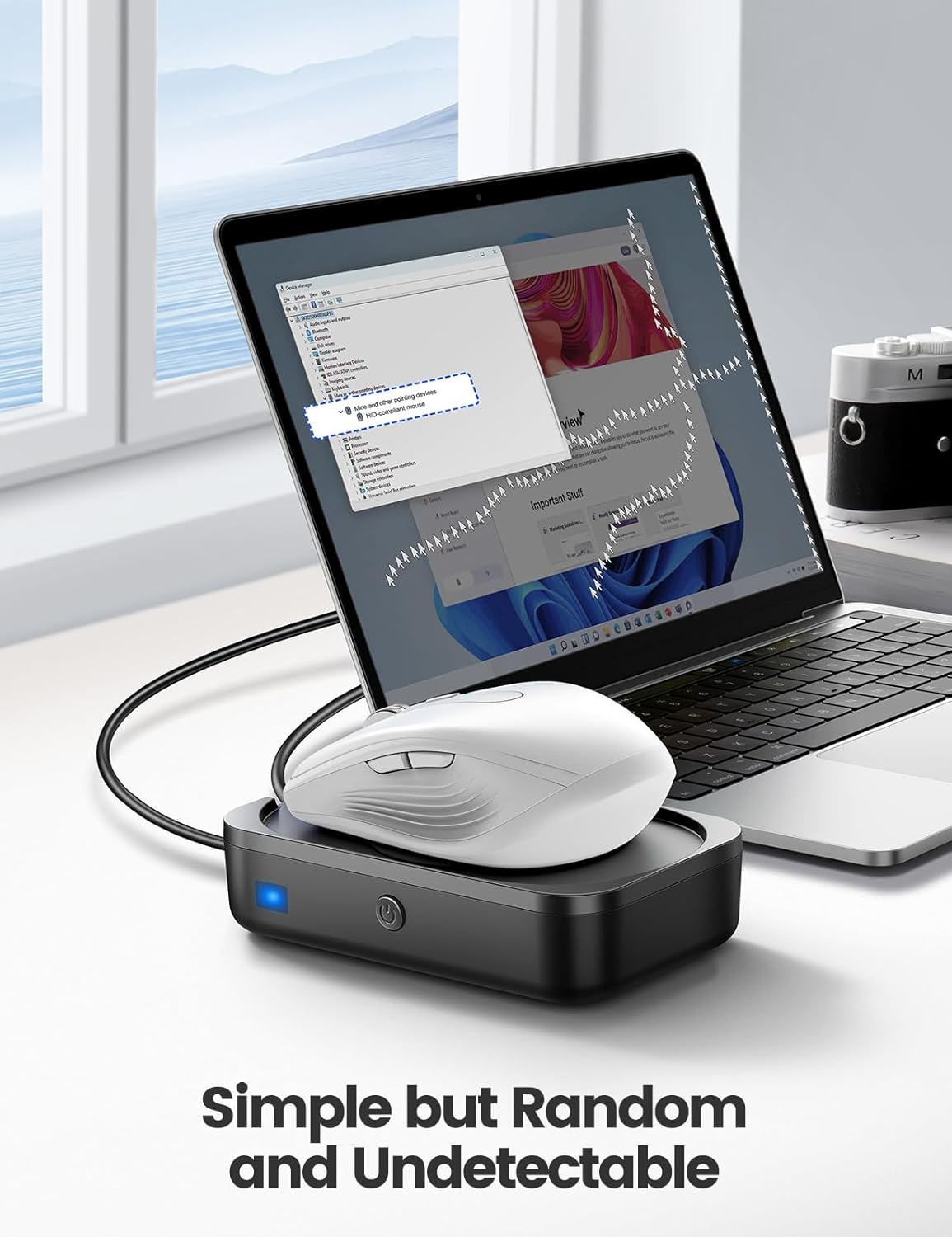 Meatanty Easier-to-Use Mouse Jiggler, 100% Undetectable Mouse Mover, Automatic Mouse Shaker Wiggler Computer Moving Device Pad, Mechanical Random Vibration for Office Remote Work and Life Balance image 4 of 7 B0CX52L7D3