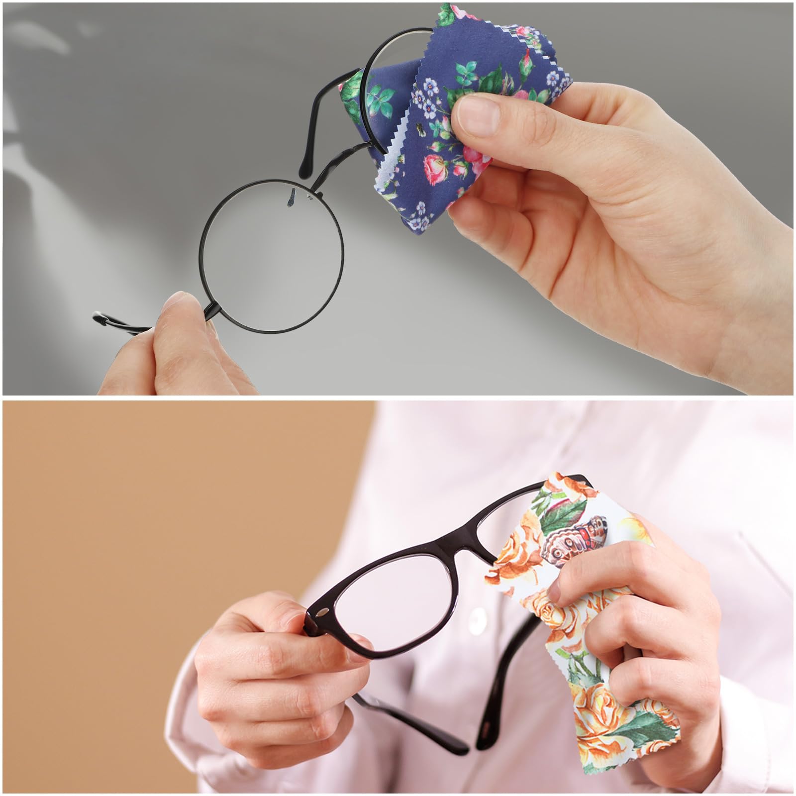 Copkim 24 panni in microfibra per la pulizia degli occhiali, eleganti, morbidi e riutilizzabili, panno per la pulizia degli occhiali, lenti della fotocamera, cellulare, occhiali, 15,2 x 15,2 cm