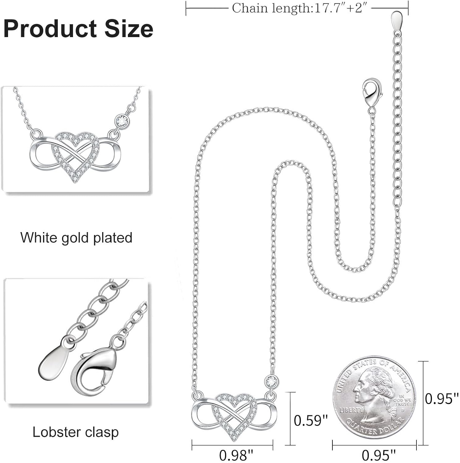 Granddaughter Necklace From Grandmom - Interlocking Heart Necklace Filled With My Love - Gift for Granddaughter On Birthday/Christmas/Mother's day/Graduation/Wedding/Valentines - Image 5