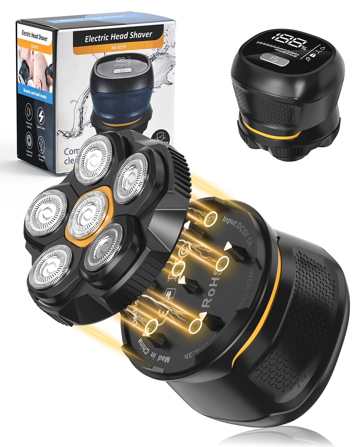 Amazon.co.jp: スキンヘッド用シェーバー 2段階 6D スキンヘッド