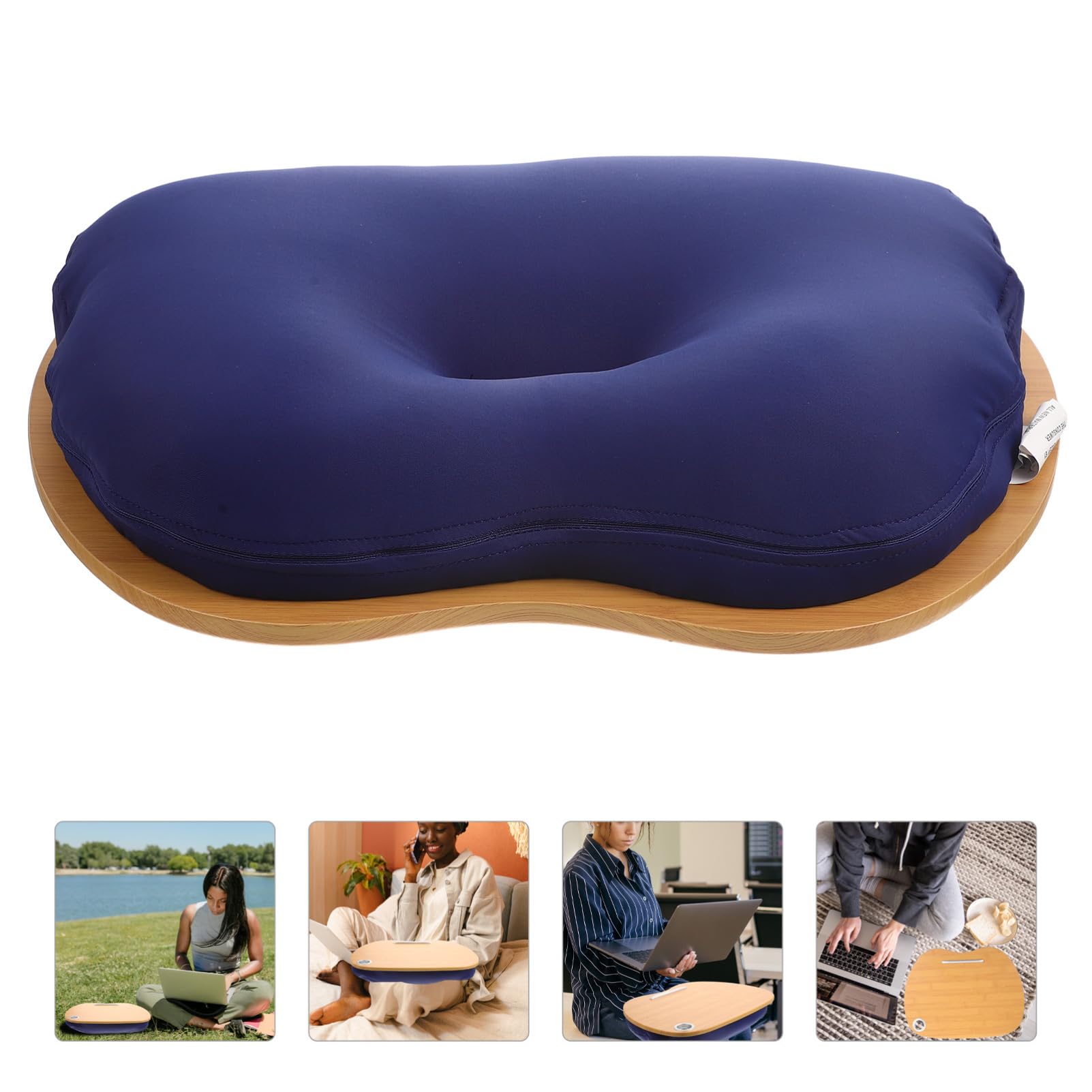 SEWACC Laptop Lap Desk with Cushion Multi-Functional Bed Tray for Writing Studying and Working Non- Design Safe Materials for Dormitory Home Use