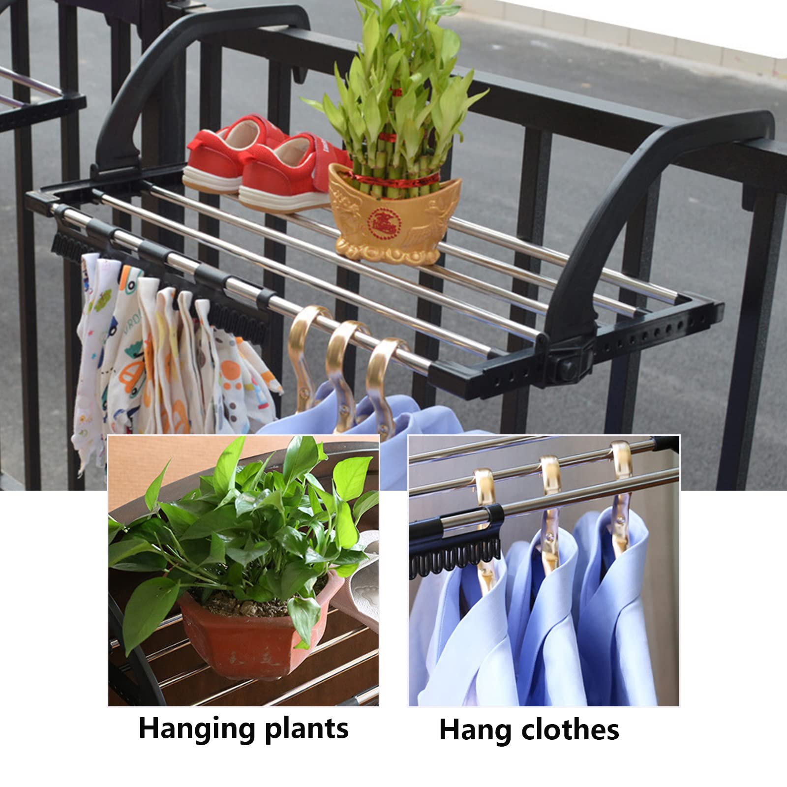 Radiateur de balcon - En acier inoxydable - Pliable - 32 x 59 cm