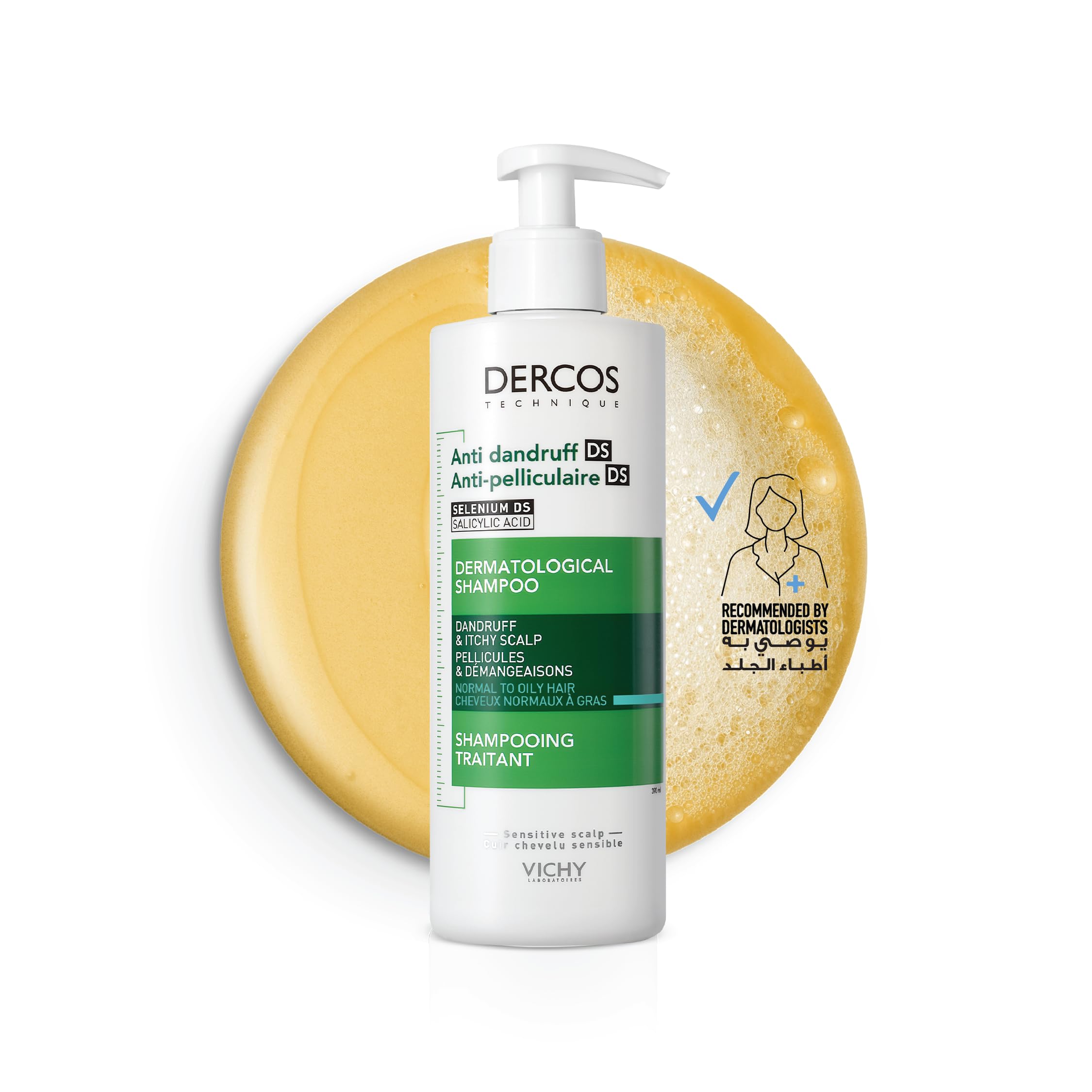 Vichy Dercos Anti Dandruff Shampoo for Normal to Oily hair 390ml