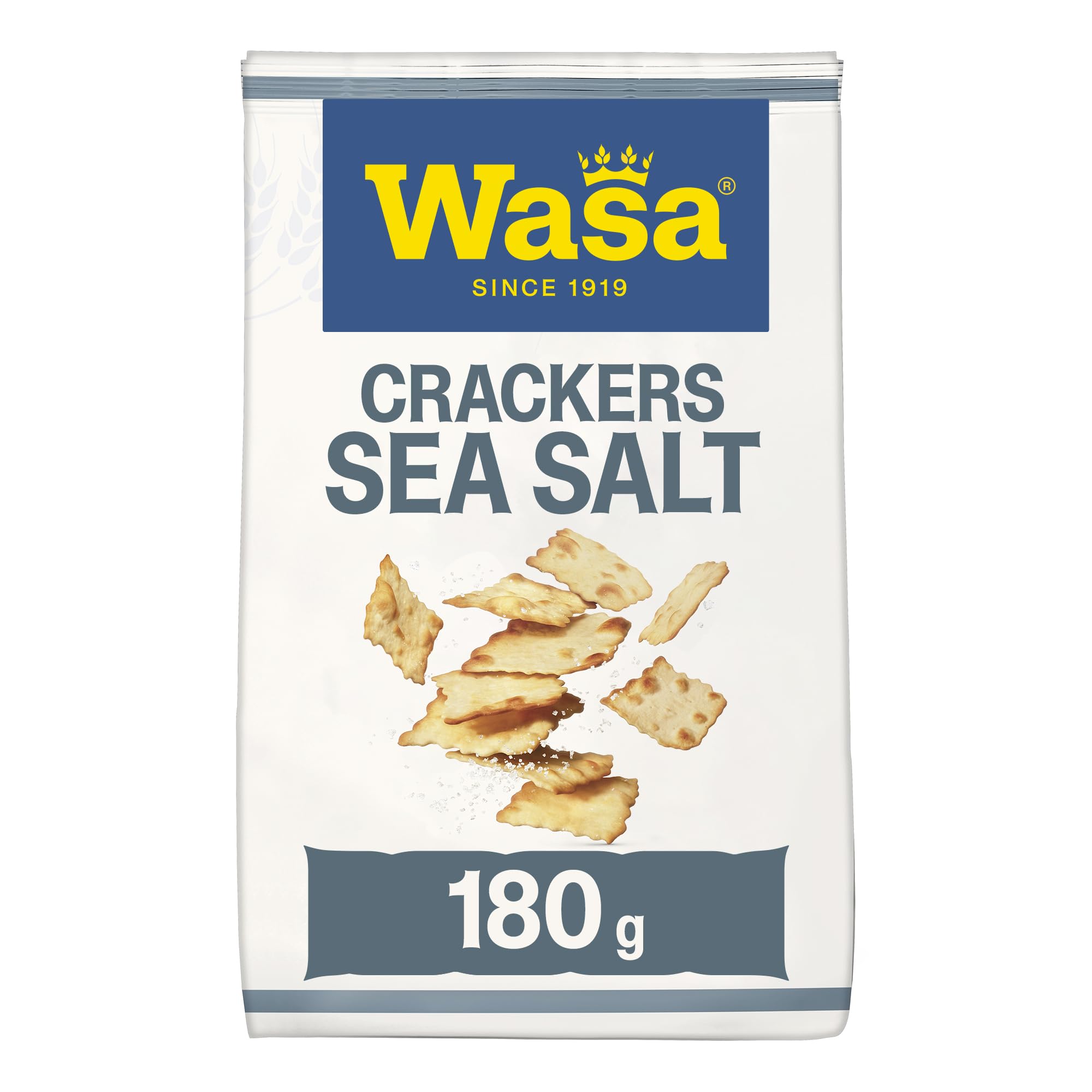Wasa Tasty Snacks Crackers Sea Salt 5x180g | Knusprige Knäcke-Cracker mit Meersalz, leckerer Snack