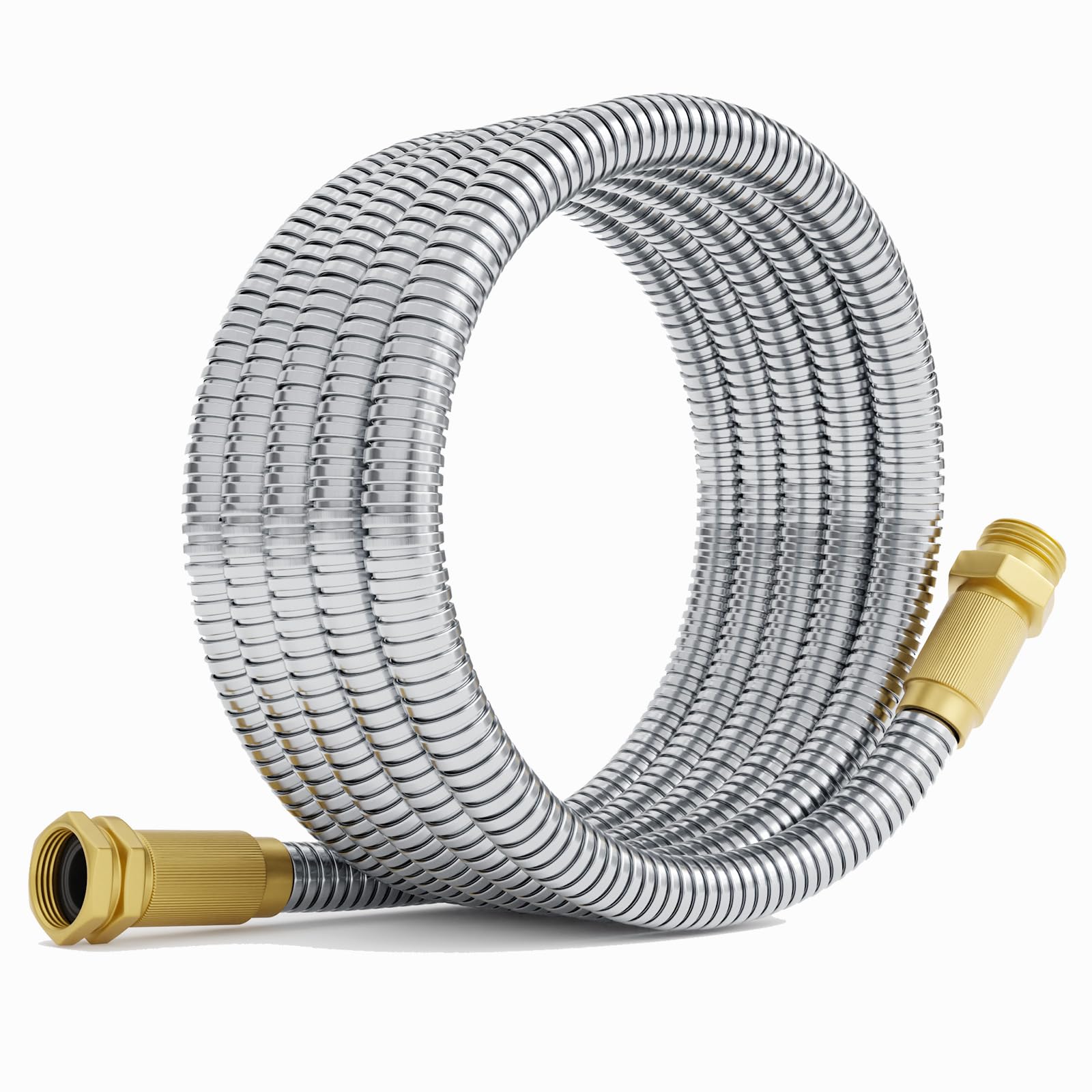 360 GADGET Garden Hose - Short Water Leader Metal Hose 10 FT with Female to Male Fitting, Flexible, Heavy Duty Hose Extension for Outdoor Hose Reel?Dehumidifier?RV?304 Stainless Steel