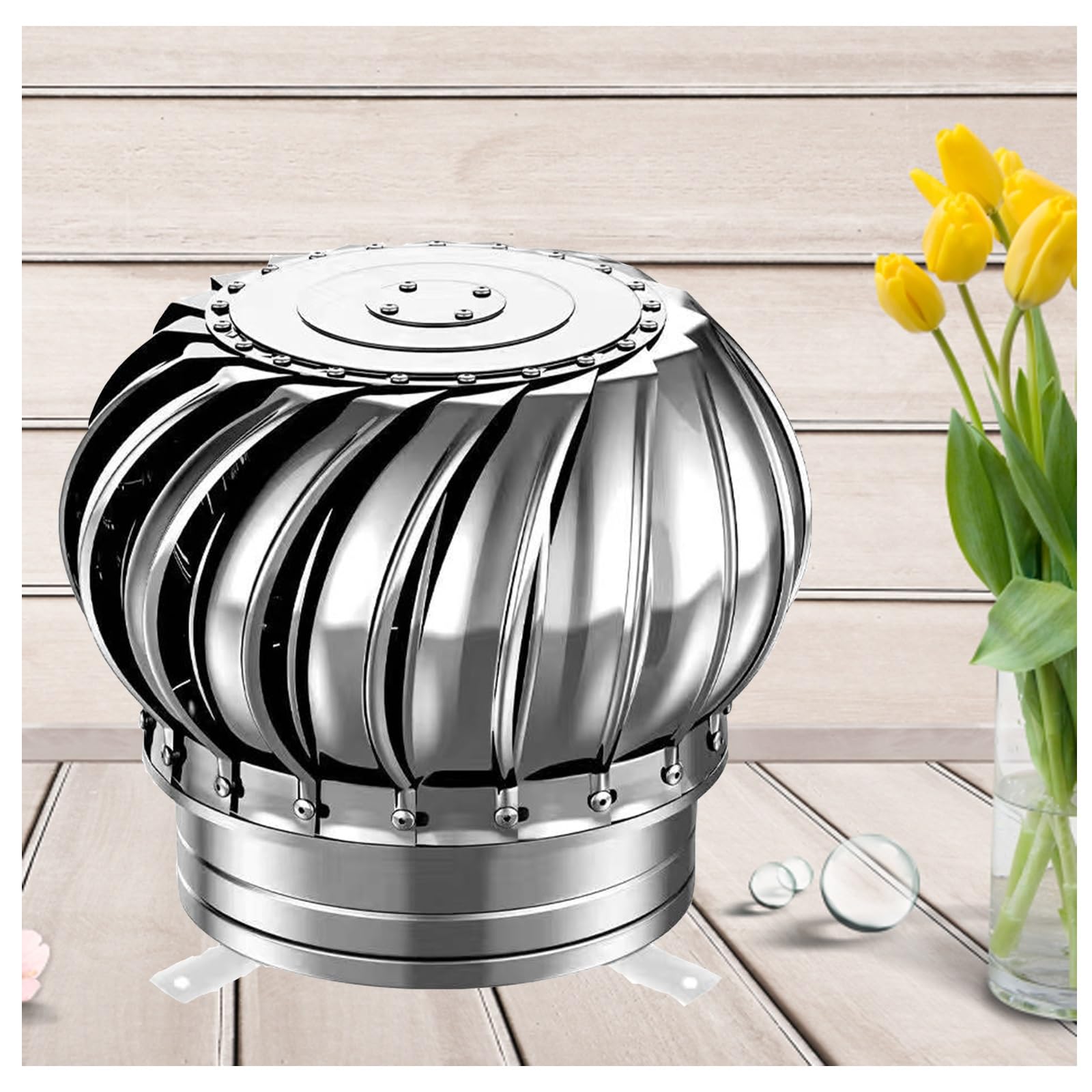 ZHENGQIAN Fireplace Chimney Cap, Windproof and Waterproof Cap, 304 Stainless Steel Chimney Swivel Cover, Windproof and Waterproof Cap, Fits Most Standard Chimney Pots (Thickened) (Size : 160mm/6.3in)