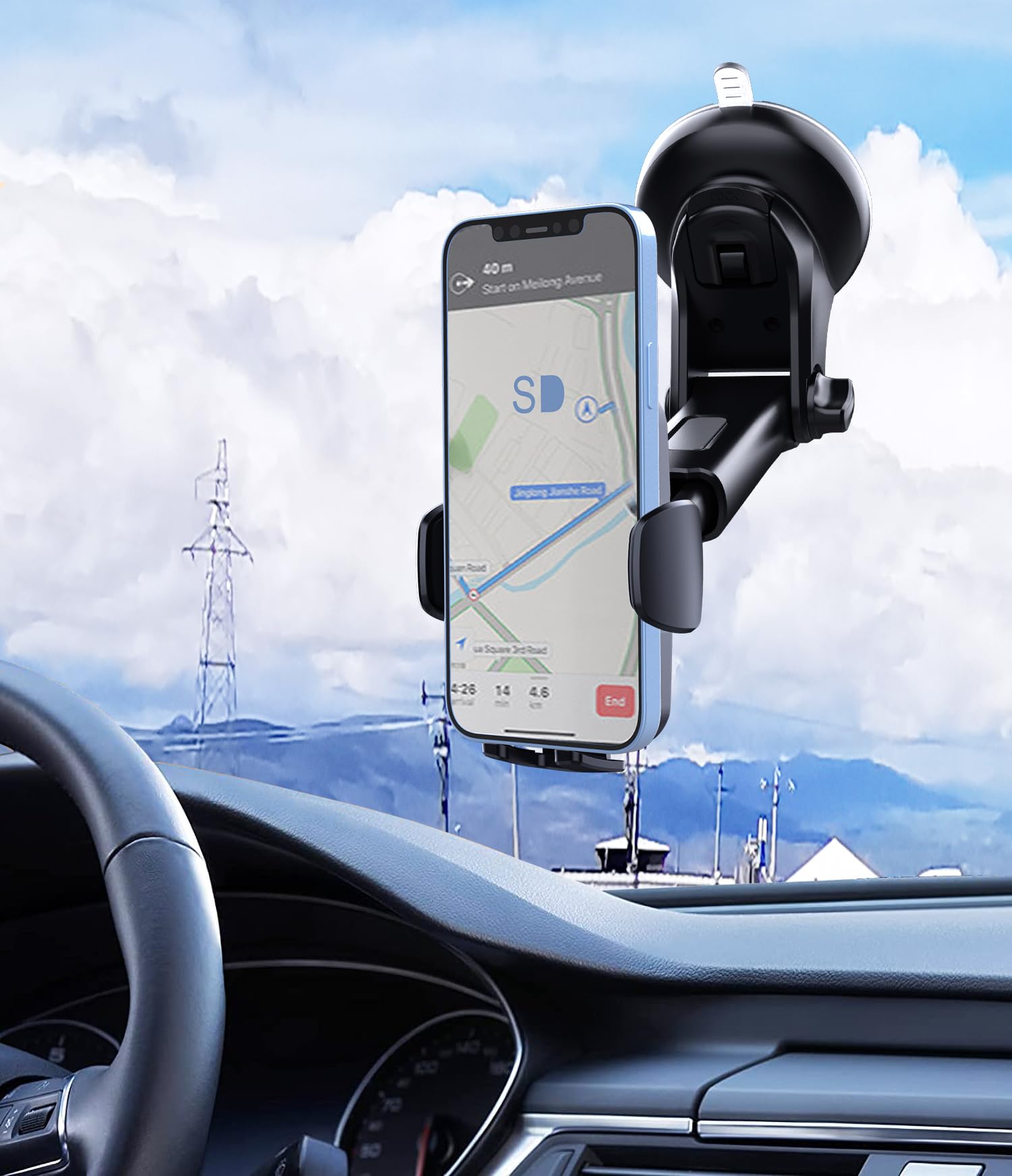 TECHNIGART Smartphone Halterung Auto - 360° Drehbar Mit Starkem Saugnapf