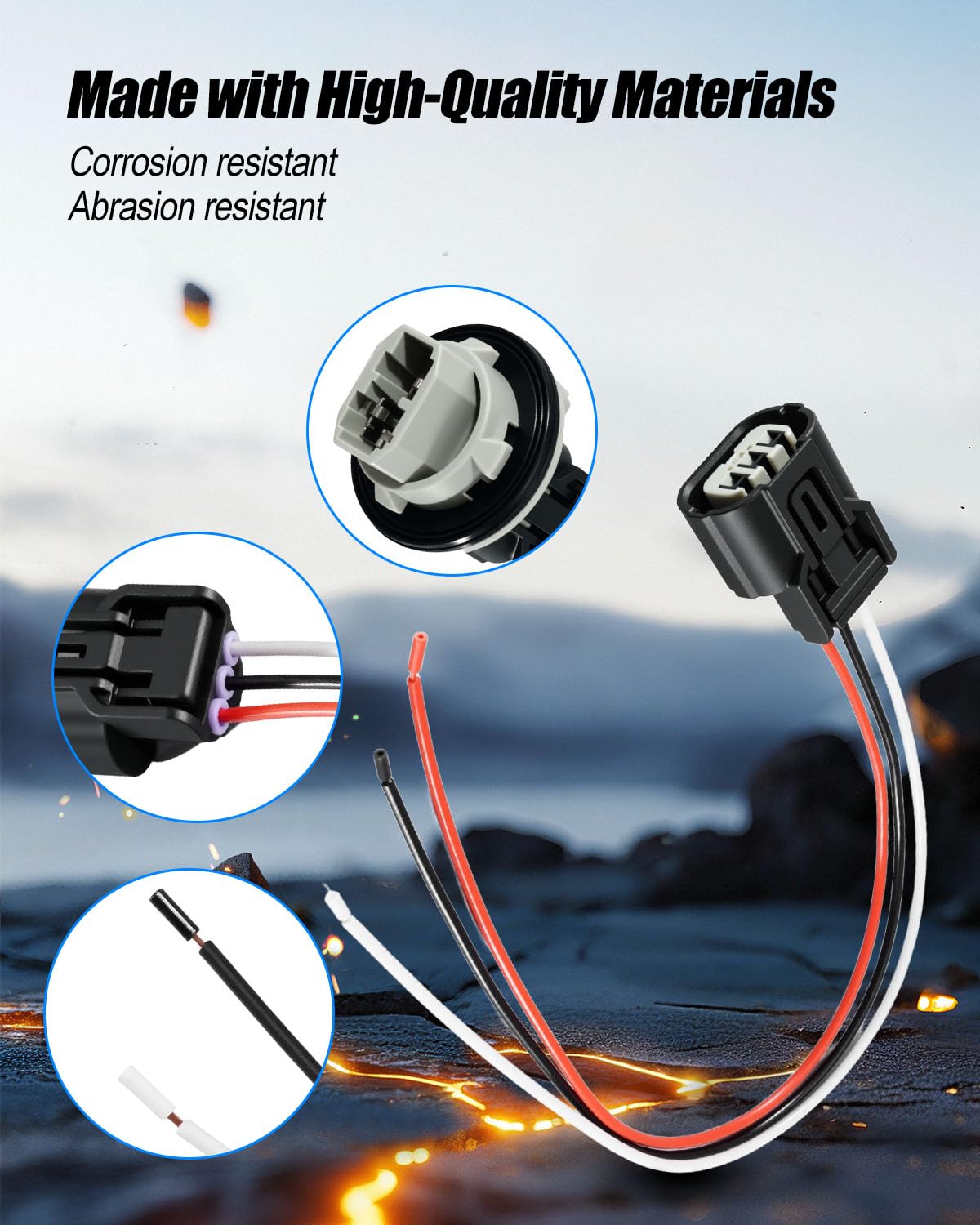 2 Set 33302-S5A-A01 T20 Turn Signal Brake Tail Light Bulb Socket Plug Connector and Wire Harness Fit for Honda Civic CR-V Crosstour Odyssey Element Acura RDX TL TSX 2001-2016, Lamp Holder 33302S5AA01