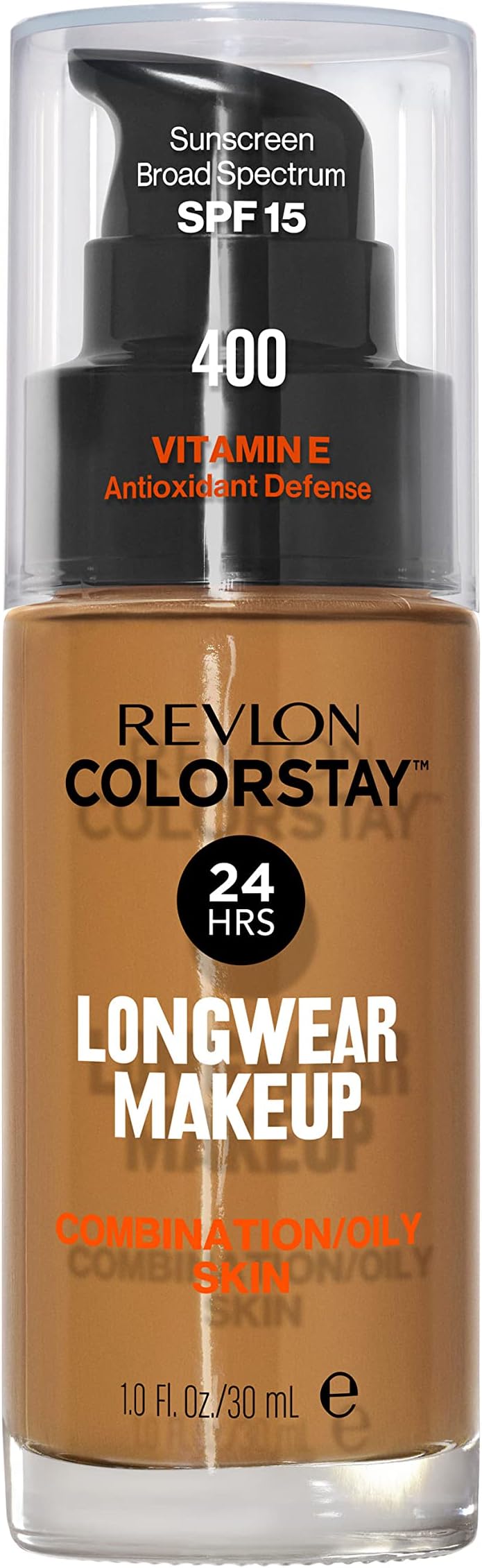 Liquid Foundation, ColorStay Face Makeup for Combination & Oily Skin, SPF 15, Medium-Full Coverage with Matte Finish, 400 Caramel, 1 Fl Oz