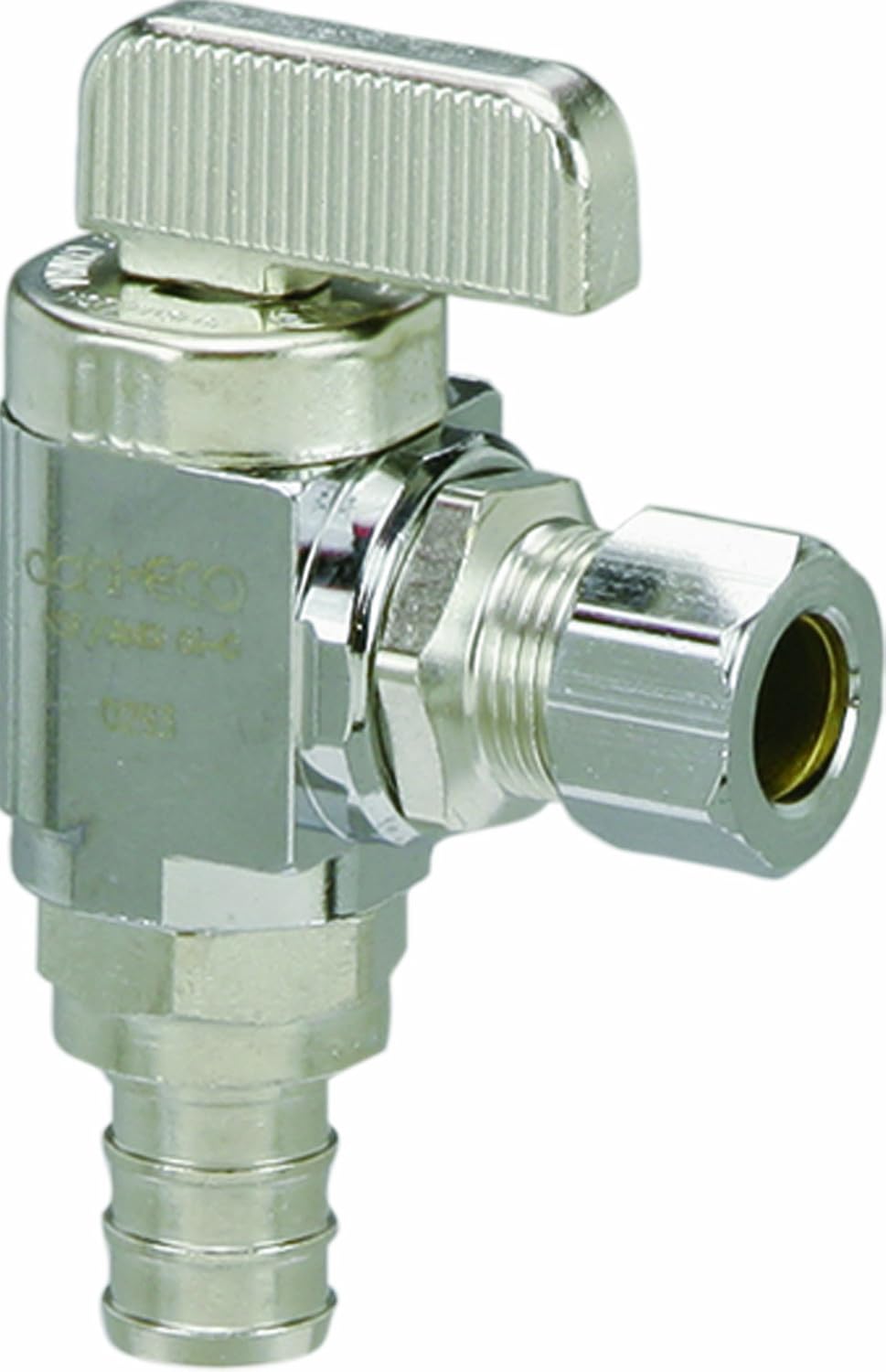 Viega 46002 PureFlow Zero Lead PEX Crimp Angle Compression Stop Valve with 3/8-Inch by 1/4-Inch Crimp x CTS, 50-Pack