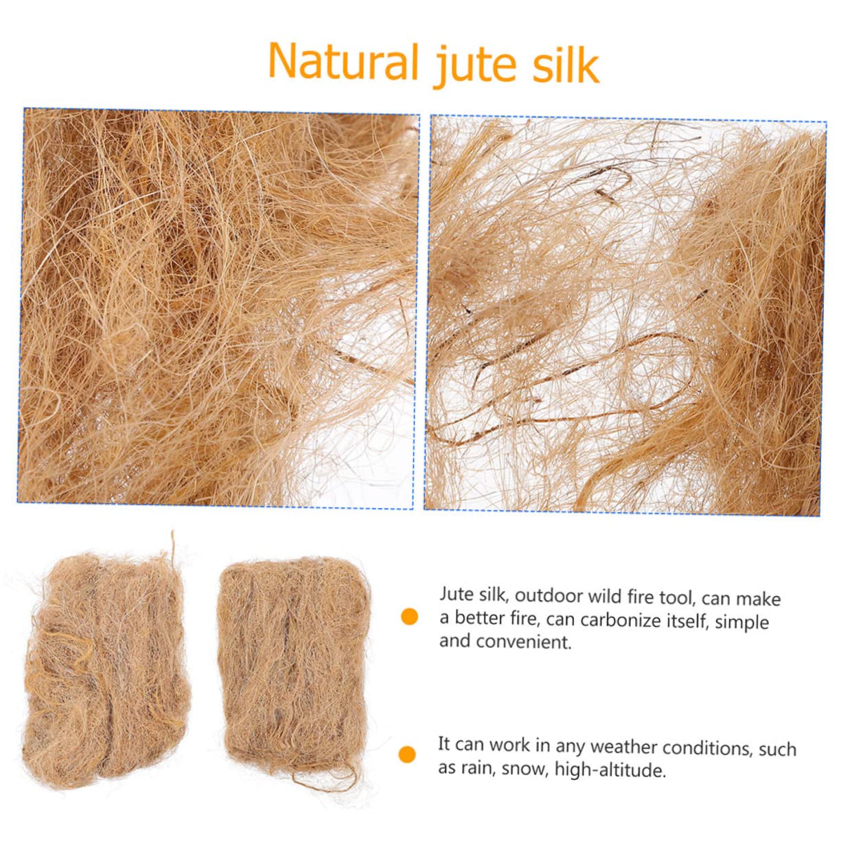 ifundom 5 Ensembles Soie De Jute Outil D'incendie Pratique Outil De Feu De Camping Allume-feu Professionnel Allume-Flamme De Camping Approvisionnement Light Brown 3 Pièces * 5