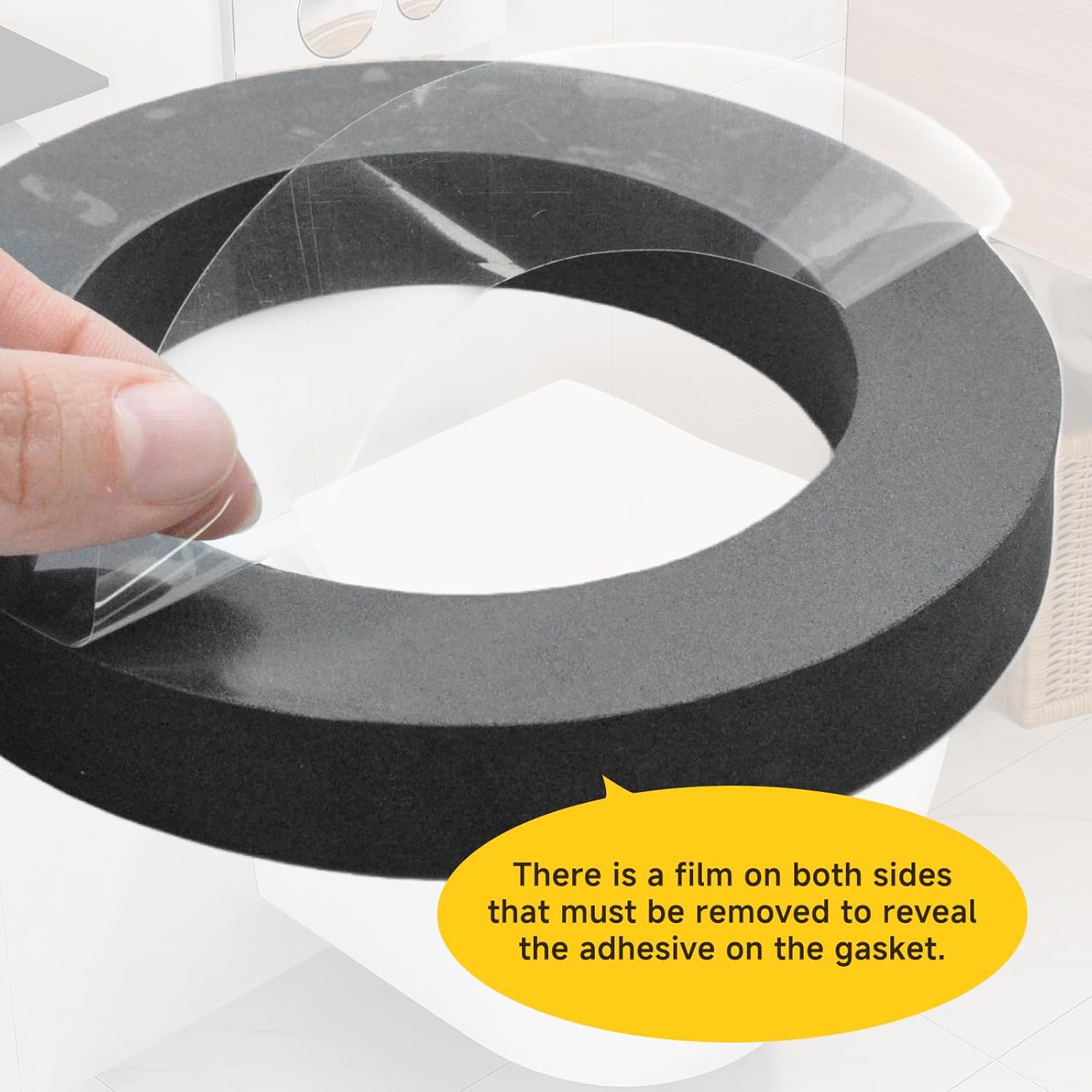 Z1210-57 Toilet Seal Gasket Replacement, 4-Inch Rear Outlet Neoprene Gasket for Wall Hung Toilets