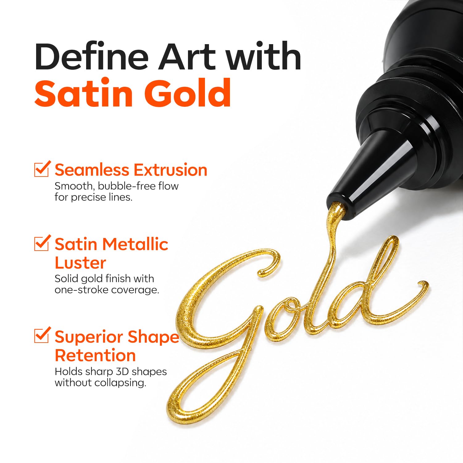 modelones Gold 3D Gel Nail Art, 15g Metallic Sculpting Gel for Molding Painting Carving Nail Design Charms & Gems Glue Decoration No Wipe U V Home Salon DIY Manicure