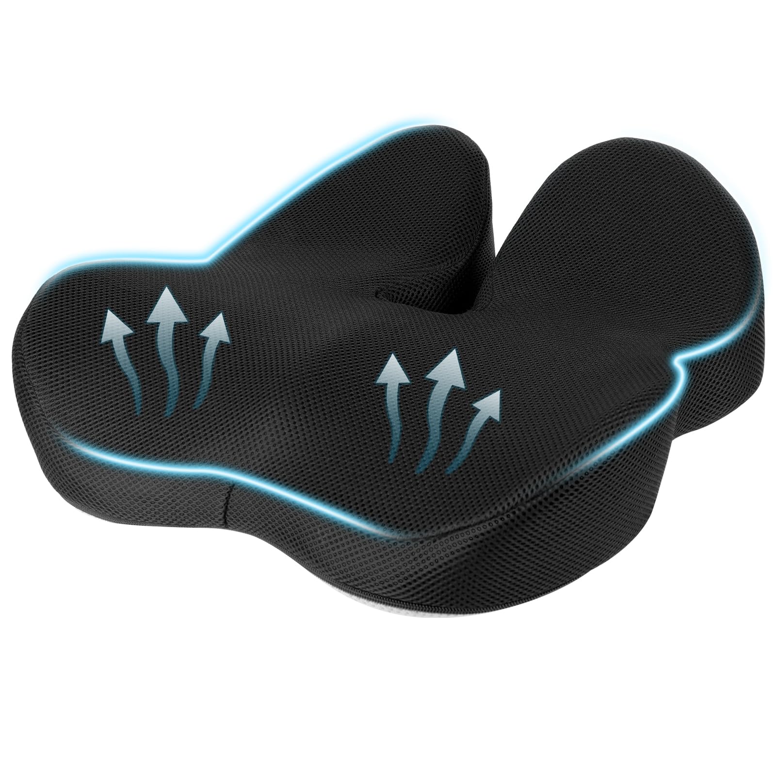 Cojín para Coxis,Cojín de Asiento Ergonómico,Cojin Silla Oficina con Memoria Alivio de Presión,Alivia el Dolor Ciática, Cojines de Asiento de Espuma Viscoelástica para Silla de Oficina,Silla de Ruedas