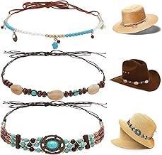 CHGCRAFT 3-Piece Ethnic Style Wax Cord Western Hat Bands for Cowboy & Cowgirl Hats