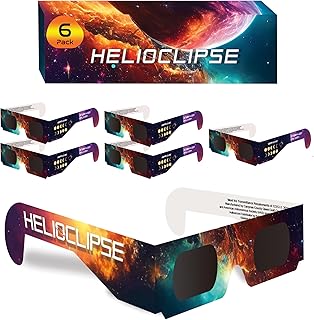 [6 Pack Solar Eclipse Glasses Nasa Approved 2024 - Iso Certified 12312-2 & Ce Certfied Direct Solar Eclipse Viewing Glasses