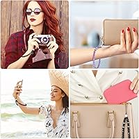 Vista 7 de Weewooday Correa de cordón para teléfono celular, 3 piezas, abalorios de cristal brillantes, correa de muñeca con cuentas para mujer