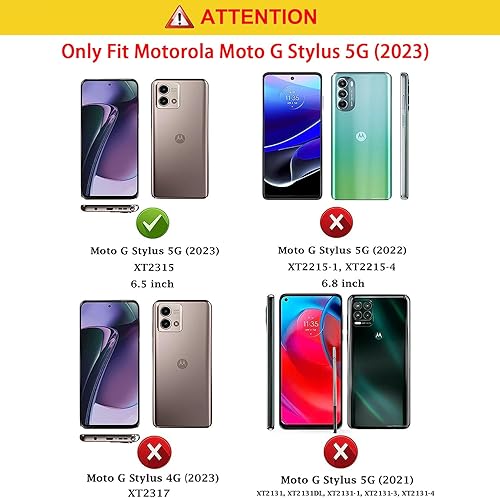 Miniatura 2 de BWOOLL Funda diseñada para Moto G Stylus 5G 2023, híbrido de policarbonato duro y silicona suave de doble capa a prueba de golpes para Motorola Moto