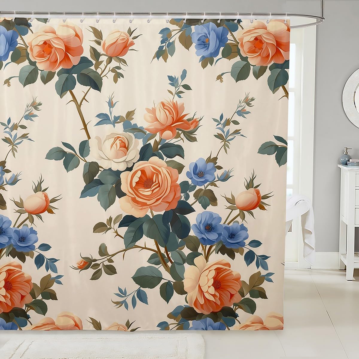 Feelyou Jellyfish Shower Curtain 72"x78" Ocean Bathroom Shower Curtain Set Sea Creature Underwater World Bath Curtain Waterproof Marine Life Sealife Kids Bathroom Accessories Purple