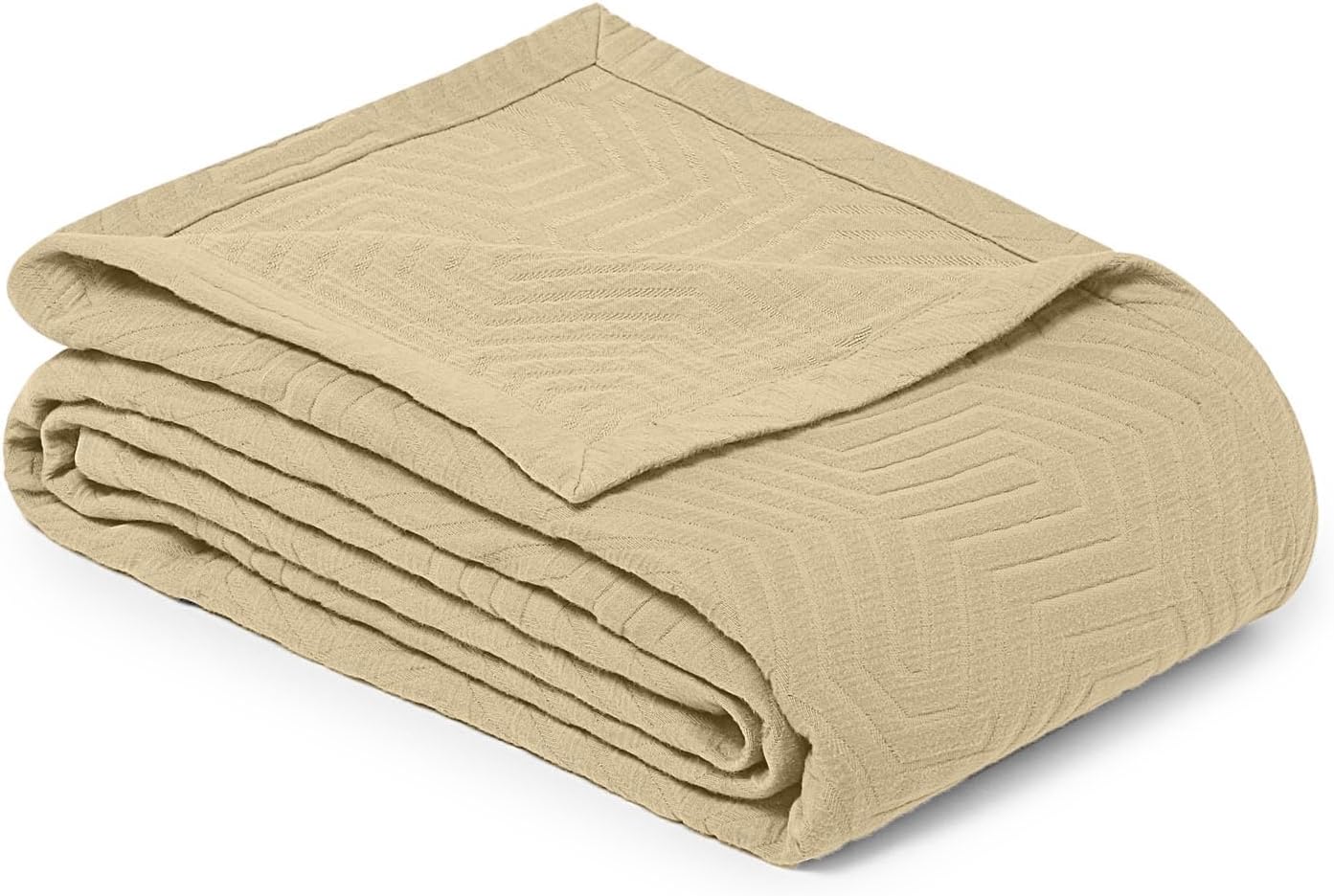 threadmill luxury cotton blankets for queen size bed | all-season 100% cotton queen size blanket | aster jacquard cozy lightweight, soft breathable coverlet fits full size bed, 90x92 | beige aster beige queen / full