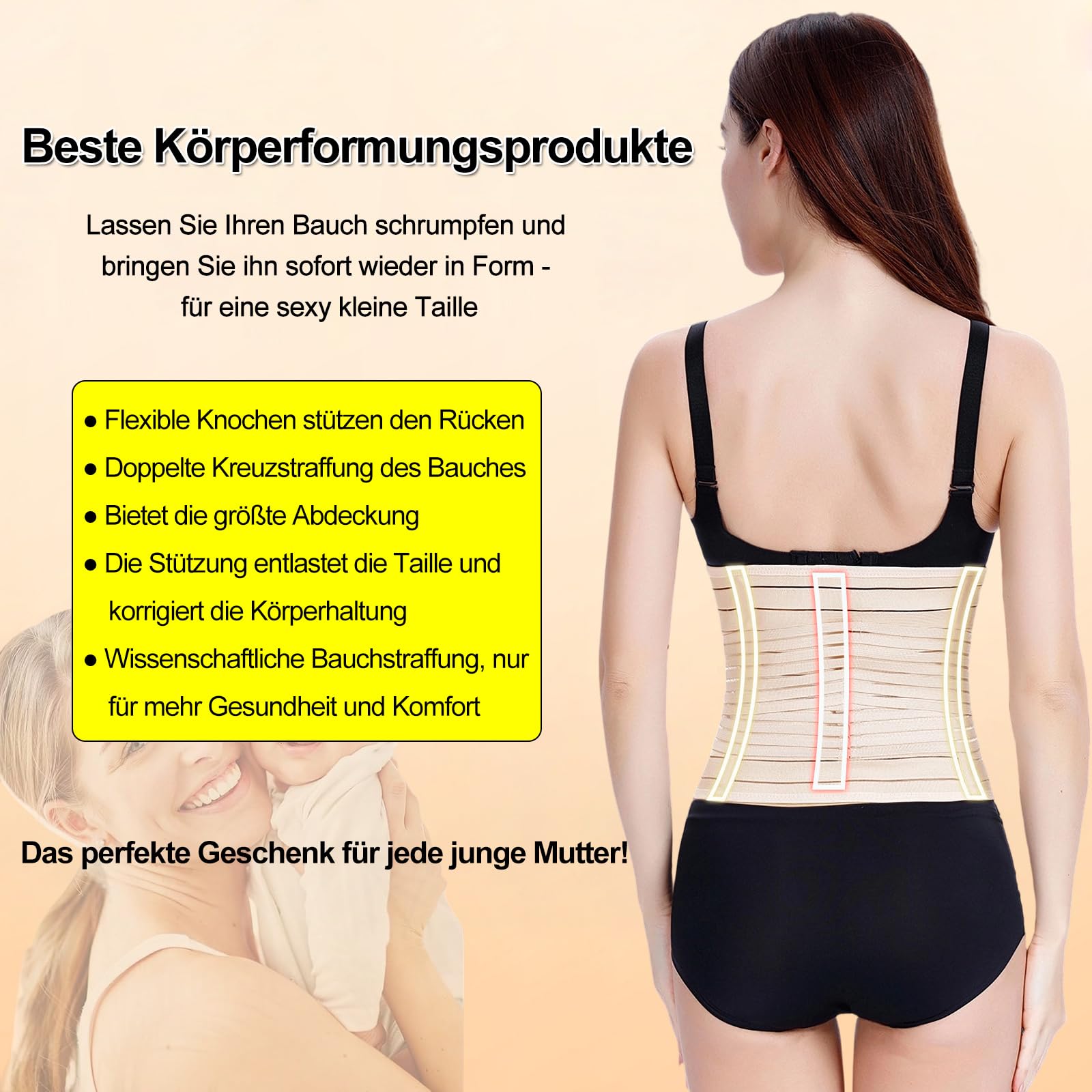 Bauchgurt Nach Geburt Bauchgurt Schwangerschaft Bauchband Schwangerschaft Kaiserschnitt Bauchgürtel Nach op Postpartum Gürtel Schwangerschaftsgürtel Rückbildungsgürtel Nach Geburt (Beige, XL)