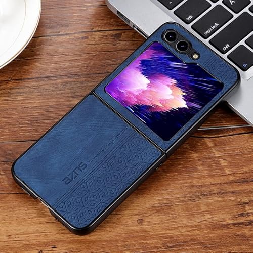 Custodia di Pu per Samsung Z Flip 6 Anti-Impronta Antiscivolo Sottile Modello Geometrico Plaid Bumper Cover per Z Flip 6-03 pelle