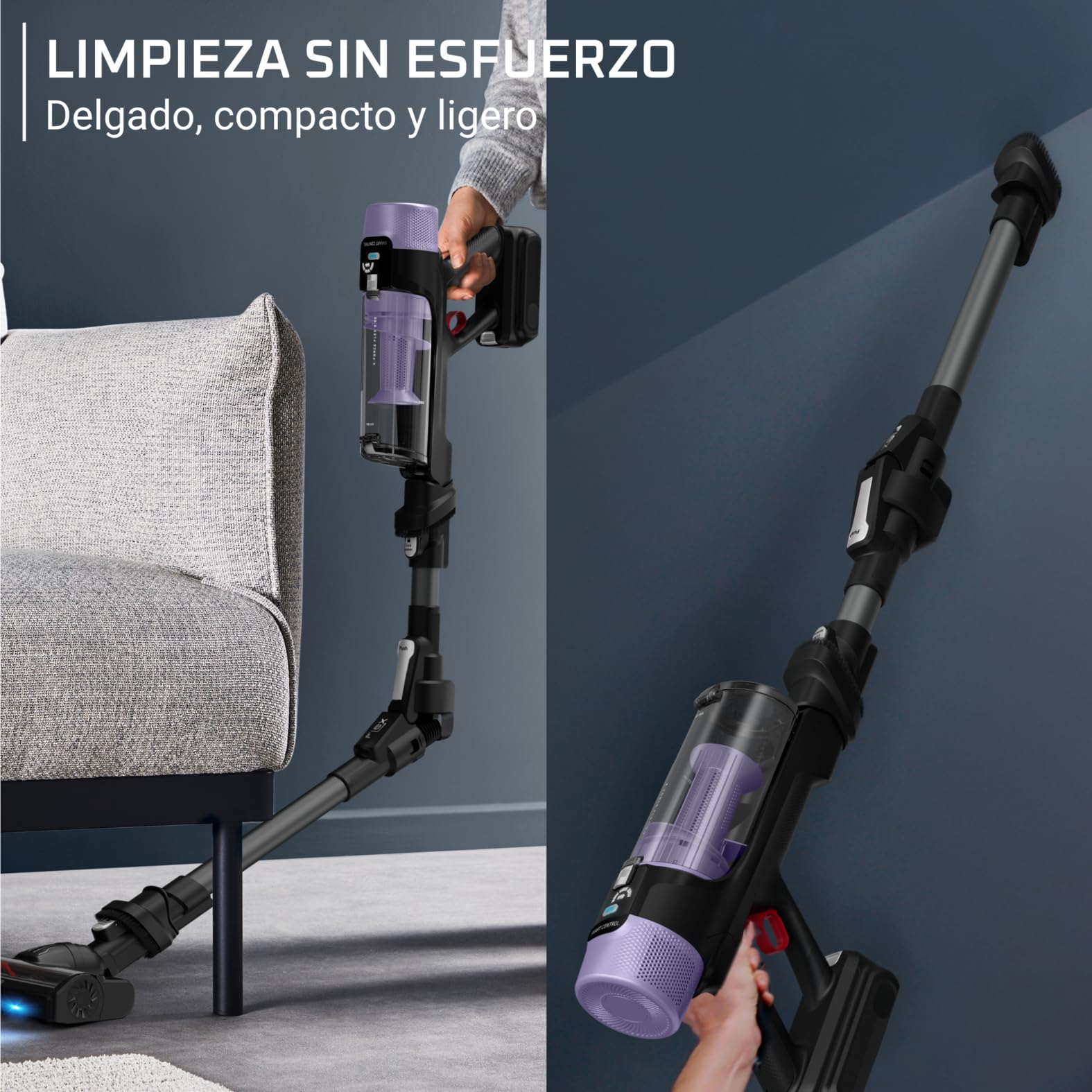 Rowenta X-Force Flex 9.80, Aspirador Escoba Sin Cable, Autonomía de 1h20, Limpieza 4 en 1, Ultraligera, Alta filtración, Modelo para Alérgicos, RH7L35E0
