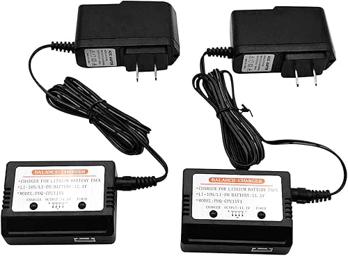 Blomiky Paquete de 2 cargadores de pared de 15 V y 11.1 V 800 mA 3S Lipo Li-ion caja de cargador de batería para 11.1 V 2200 mAh 5200 mAh 1500 mAh