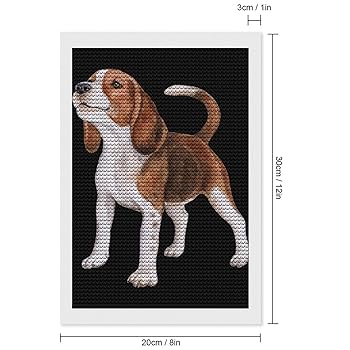 油絵 専用 花冠のかわいいビーグル犬 油絵 専用 花冠のかわいい