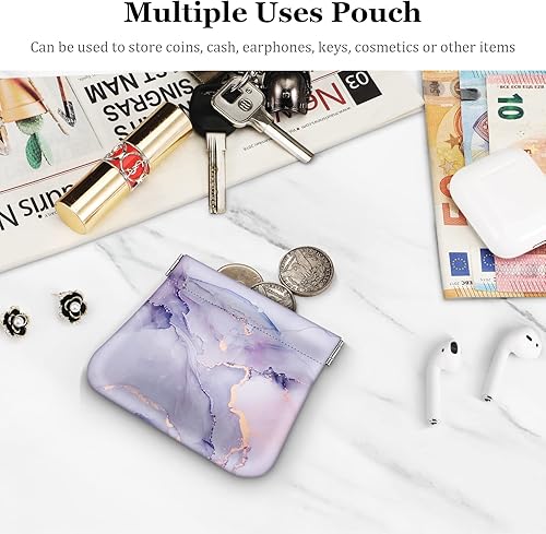 Miniatura 3 de Fintie - Monedero a presión, monedero de cuero PU para mujer, Lila mármol, Moda