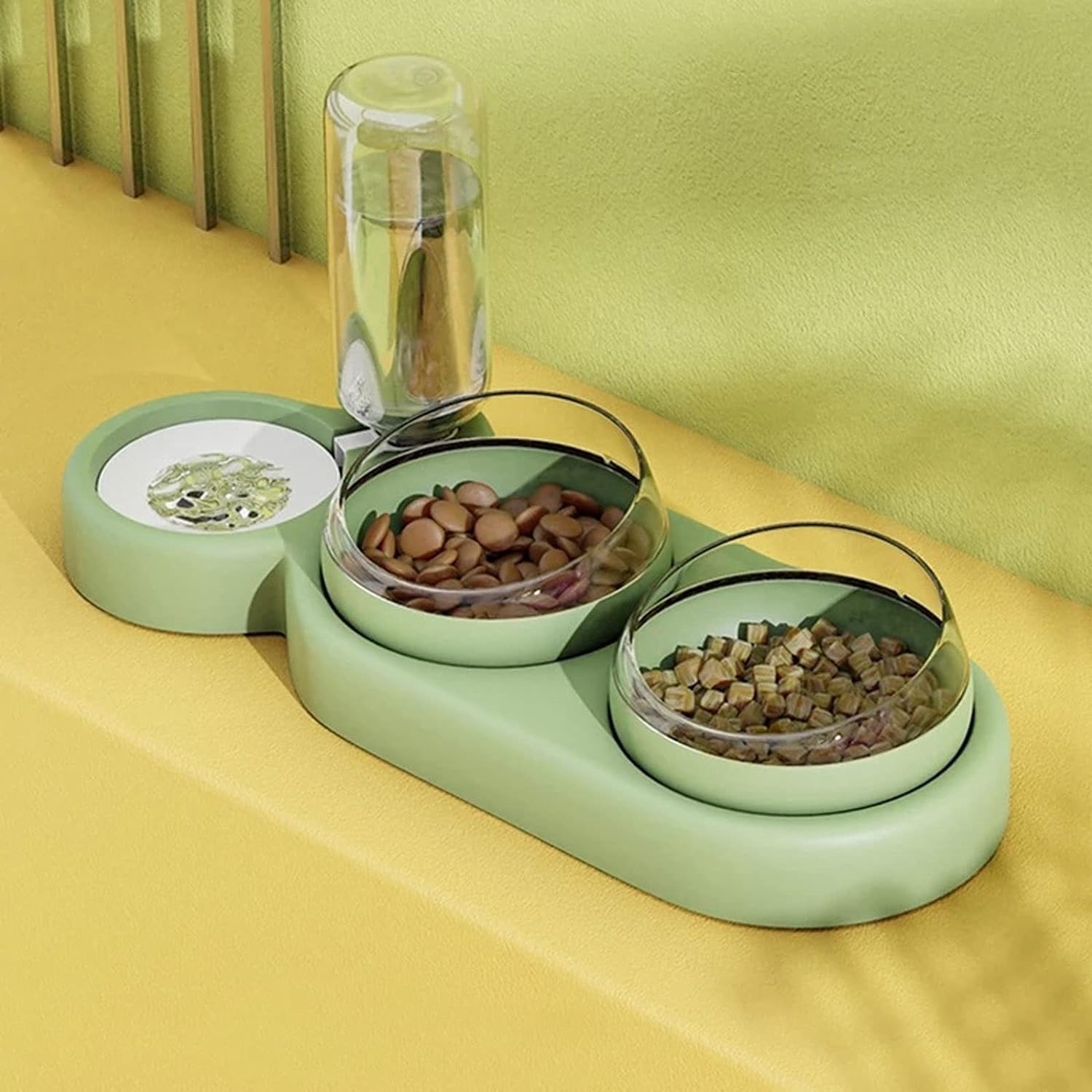 See full amazon price history chart for BOVZOX Pet Water Food Bowl Set - 3 in 1 Automatic Pet Feeder 15°Tilt and 360° Rotatable Double Food Bowl with Water Bottle Bowl, Detachable Pet Bowl for Cats and Dogs, Wet and Dry Food Bowl (Green) BOVZOX Pet Water Food Bowl Set - 3 in 1 Automatic Pet Feeder 15°Tilt and 360° Rotatable Double Food Bowl with Water Bottle Bowl, Detachable Pet Bowl for Cats and Dogs, Wet and Dry Food Bowl (Green) (B0CT5WS419) Amazon Price History, Amazon Price Tracker