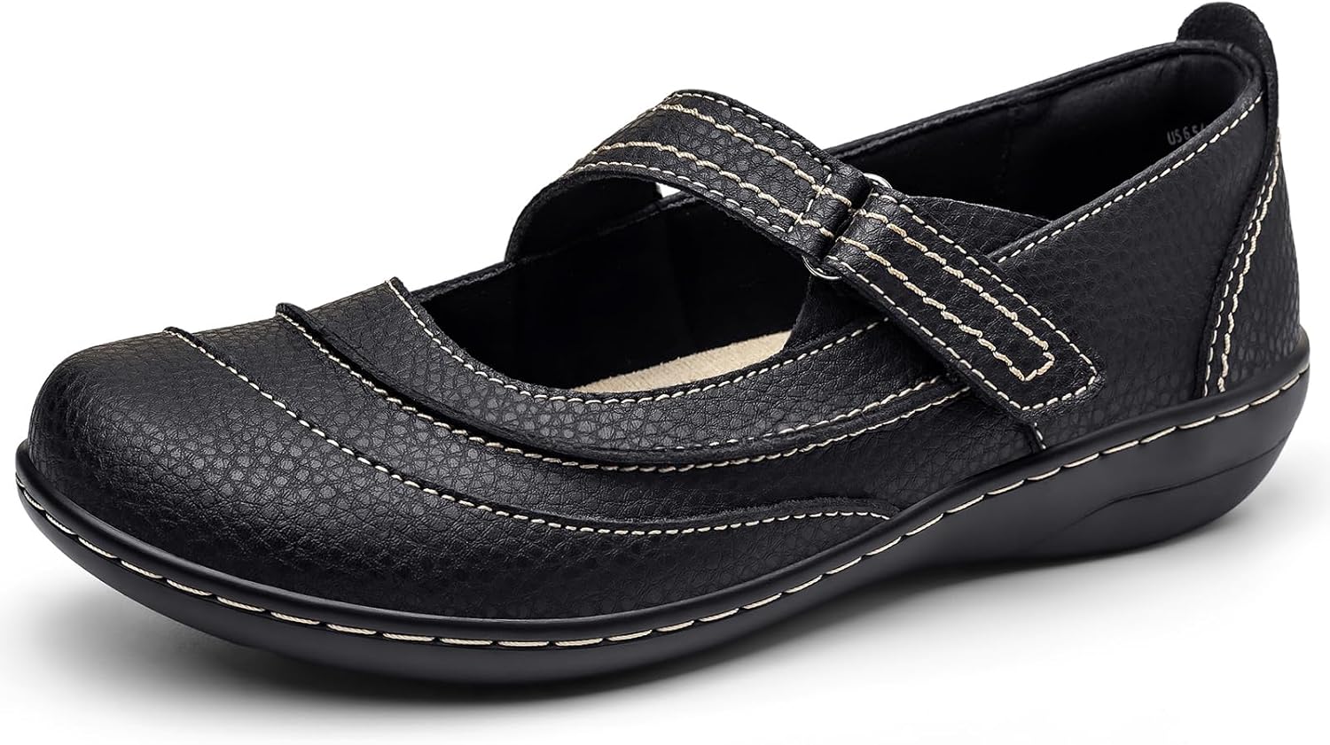 Women's Comfortable & Lightweight Leather Mary Jane Flats Versatile Business Casual Dress Shoes Work Office Cute Stylish Everyday Walking Shoes - Image 4