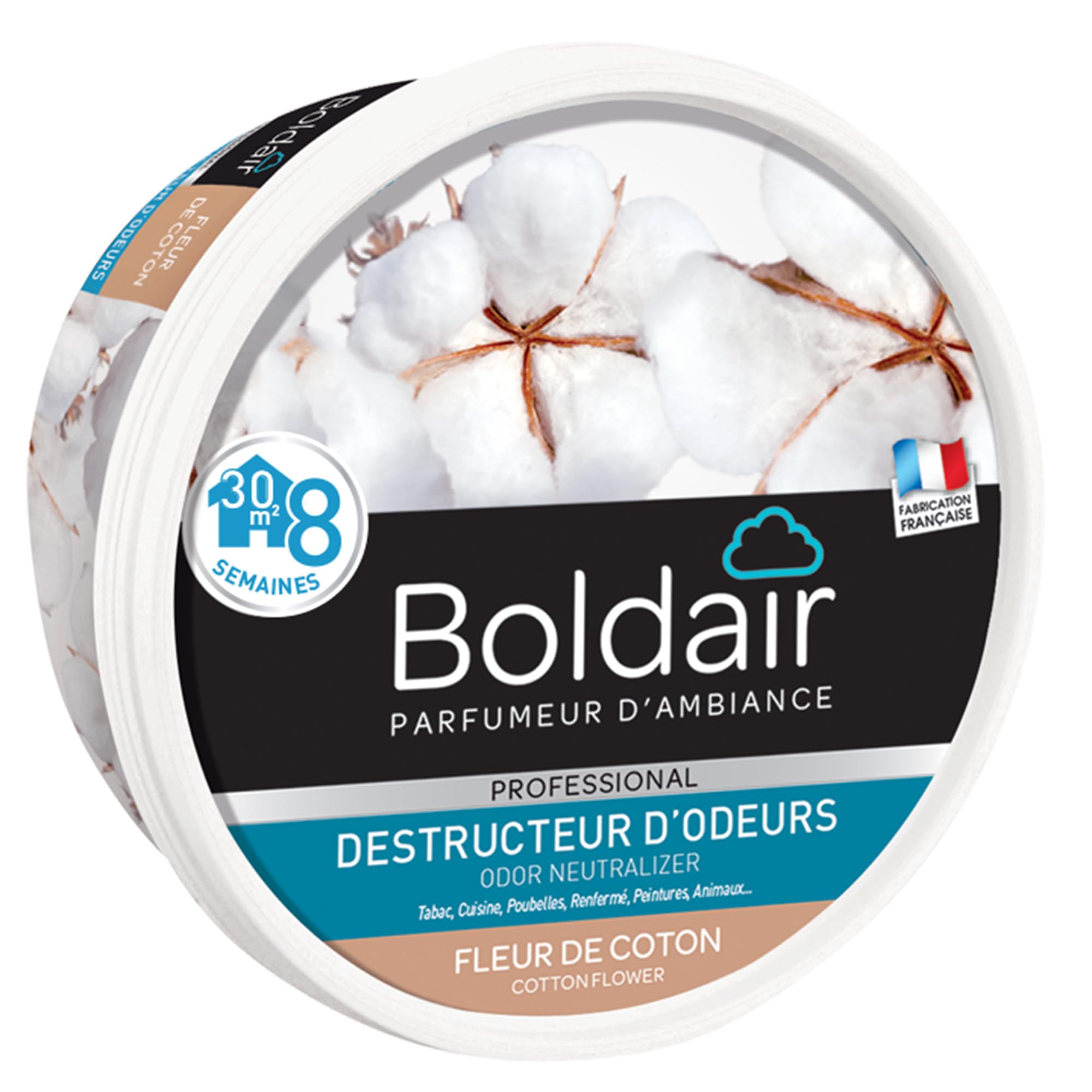 BOLDAIR Destructeur d'Odeurs en Gel Fleur de Coton 300 g