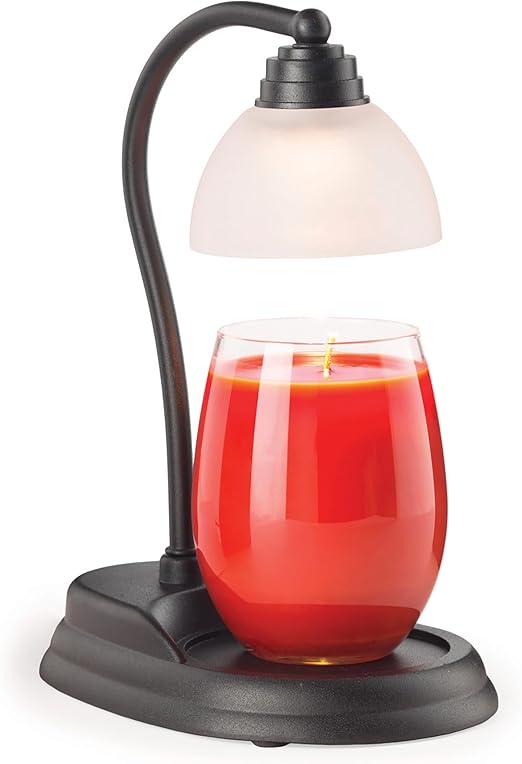 Candle Warmers Etc. Black Signature Aurora Candle Warmer Lamp – For Top-Down Warming & Flame-Free Fragrance