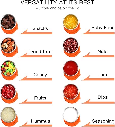 Miniatura 5 de SUKKI Recipientes de condimentos de acero inoxidable  4 recipientes para aderezo de ensalada con tapas de silicona de grado alimenticio y a prueba