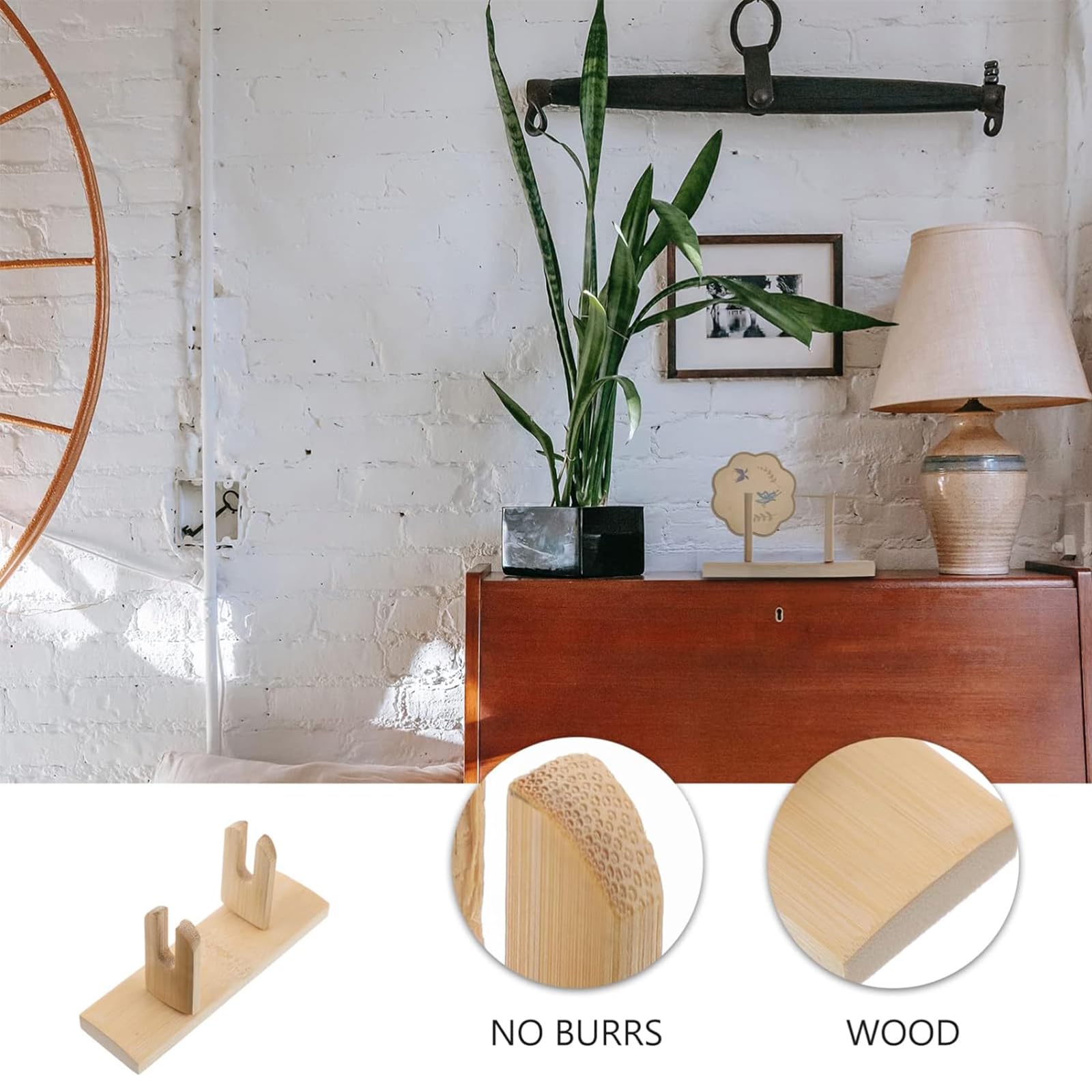 Supporto Per Ventaglio Cinese - 2 Pezzi In Legno Per Esposizione Decorativa - Foto 8