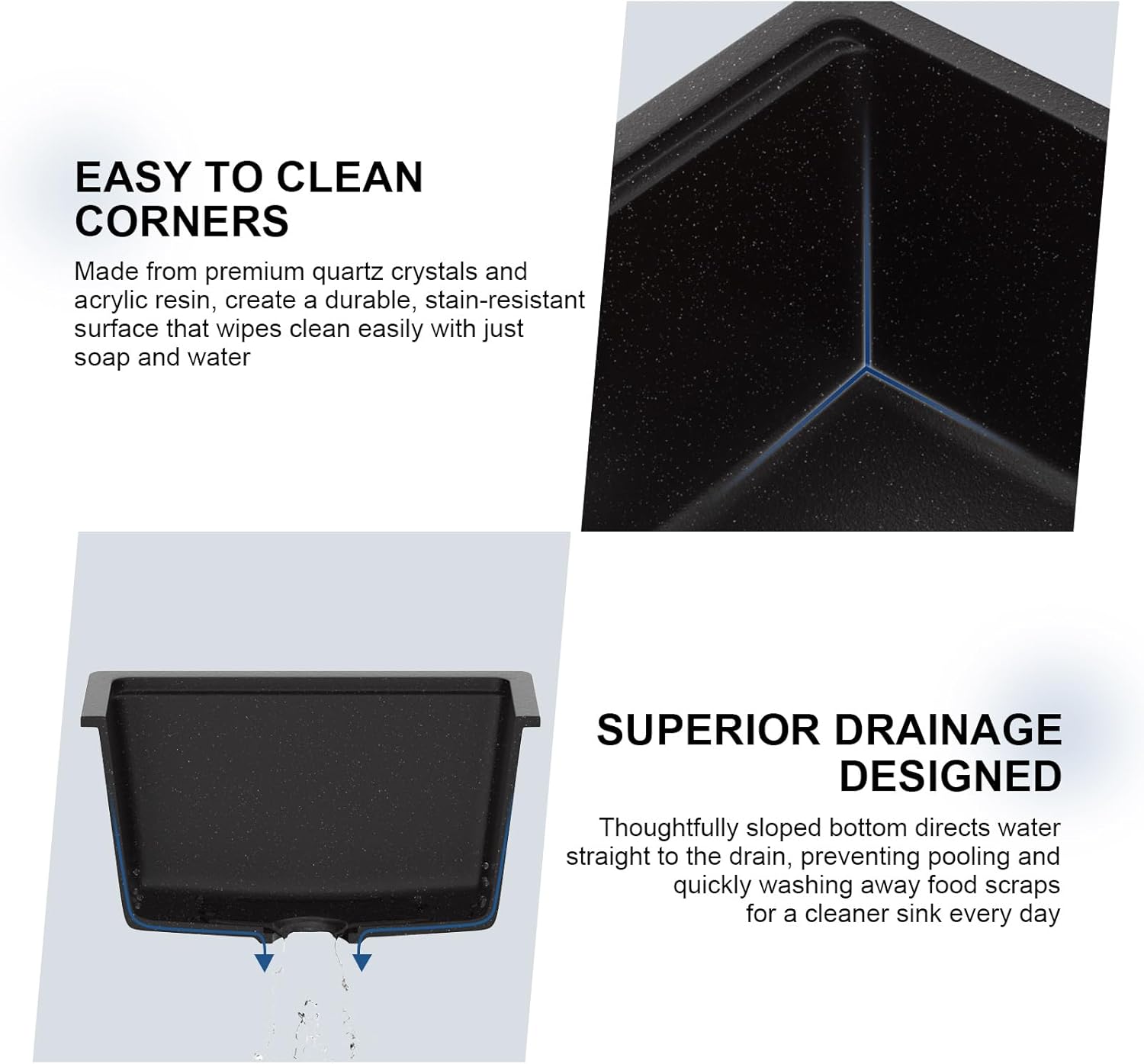 Mocoloo 18 Inch Undermount Granite Composite Bar Sink - 18 x 18 Matte Black Ledge Workstation Kitchen Sinks, Composite Quartz Single Bowl Under Counter Bar Prep Rv Sink Basin