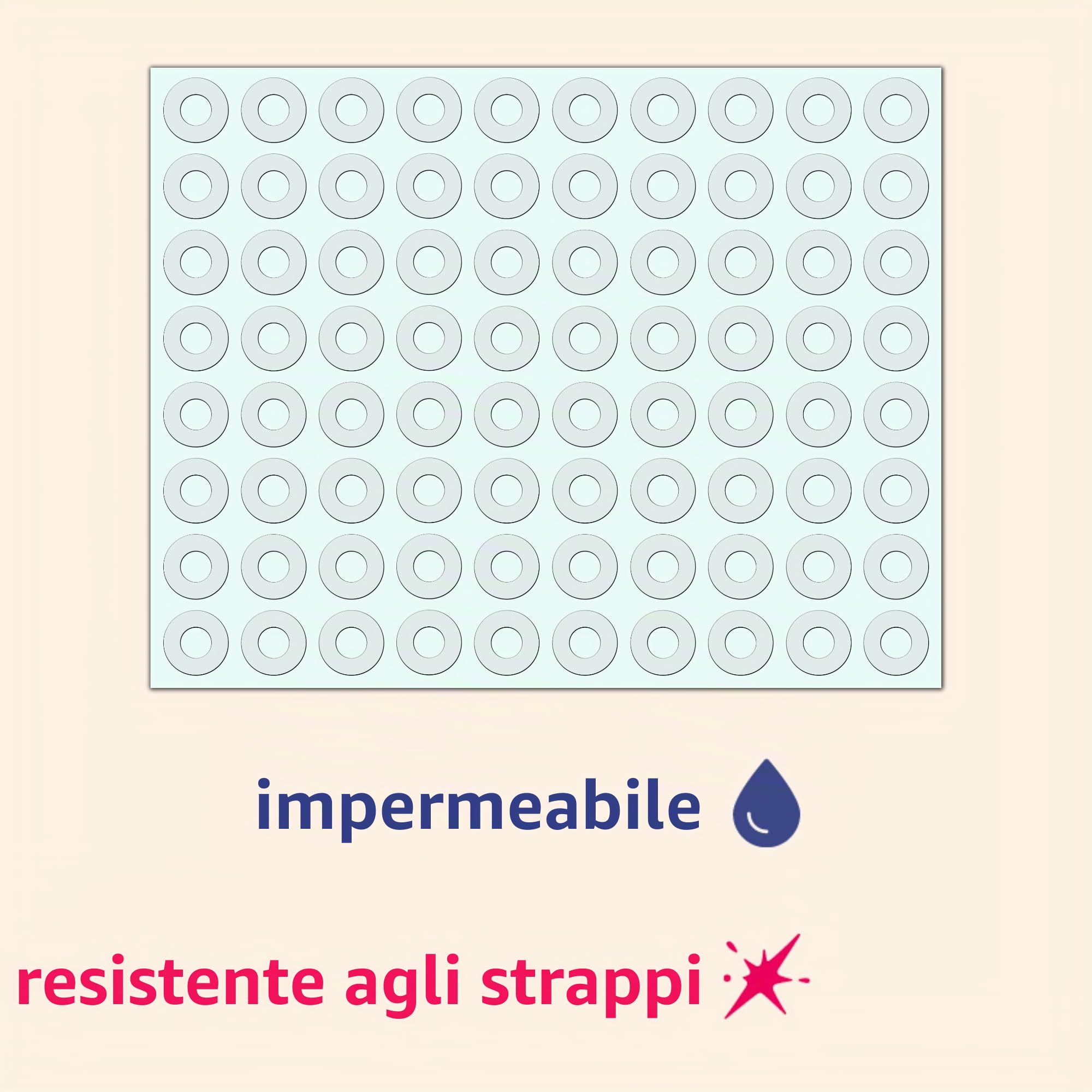 Trasparenti Salvabuchi Fogli Rinforzi 13mm 2000 Pezzi