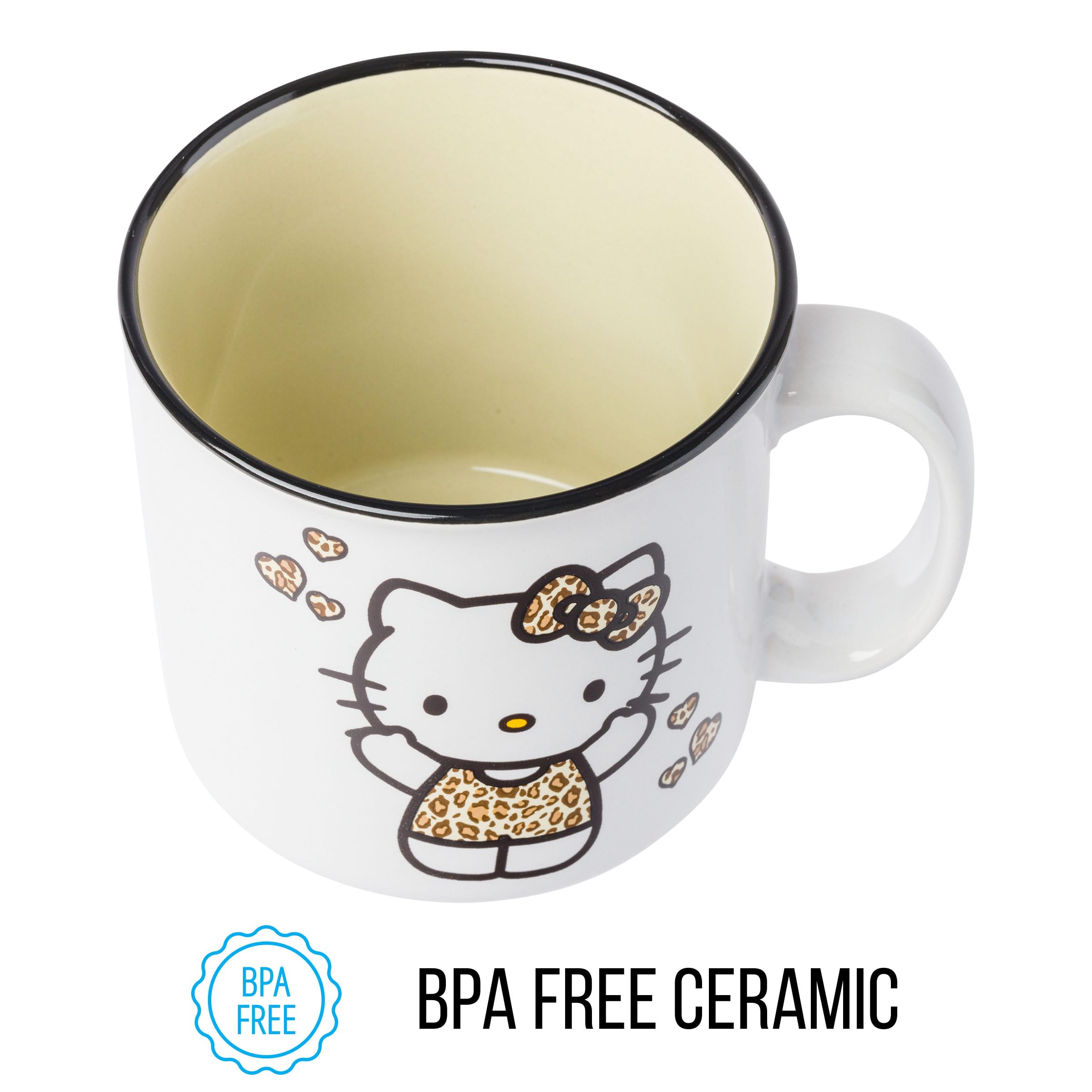 Silver Buffalo Sanrio Hello Kitty Leopard Outfit Keramik Camper Tasse, 590 ml | 0,59 Liter