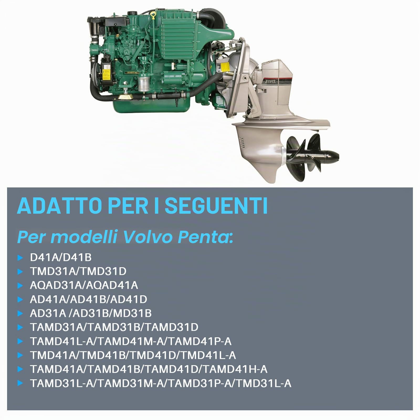 Tubo di scarico compatibile con Vo-lvo Pen-ta TAMD31A TAMD31B TAMD31D TAMD41A TAMD41B TAMD41D TMD41A TMD41B TMD41D, ricambio per 877415 858481 859963