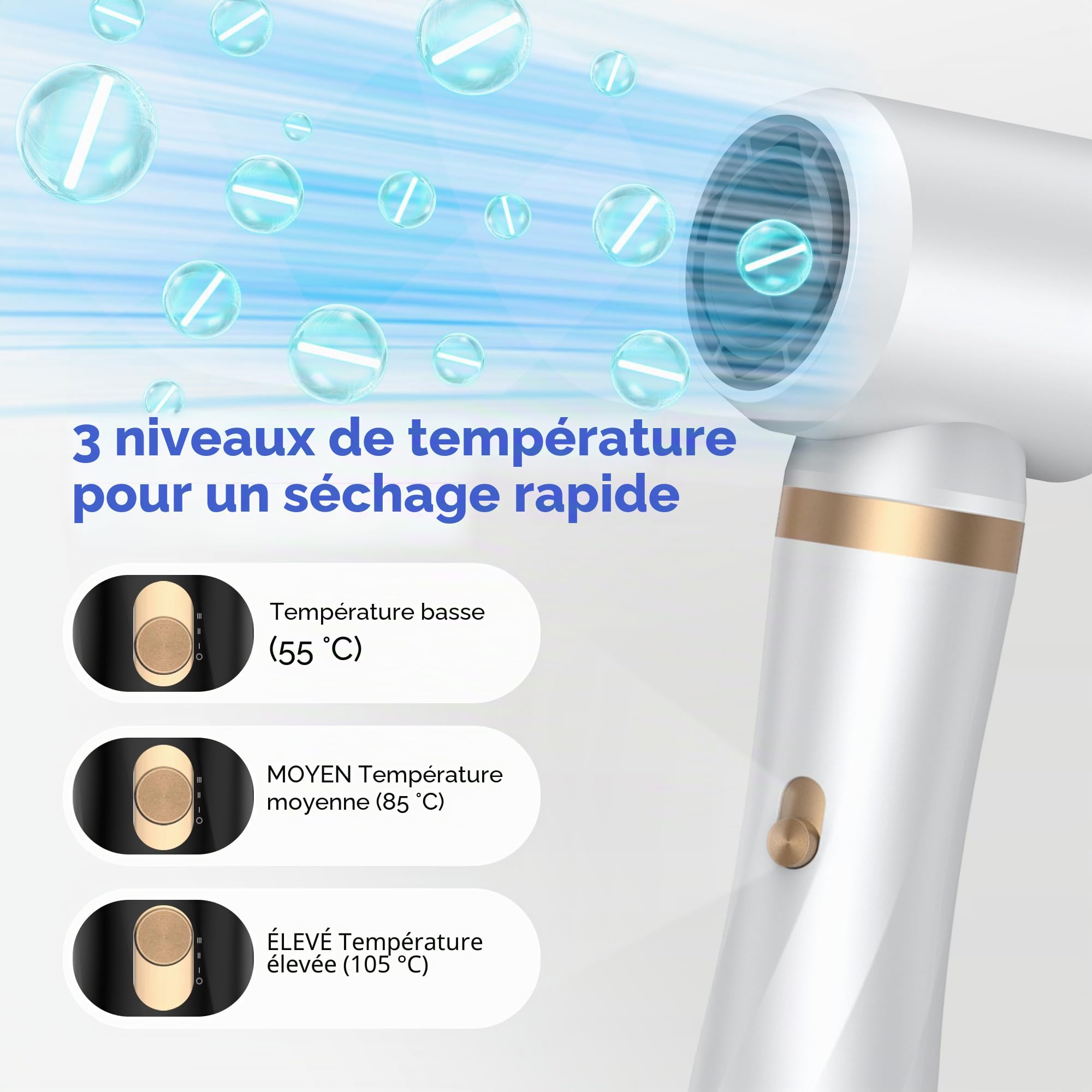 5 en 1 Brosse Soufflante Airstyler Air Styler set Hair Styler Airbrush Fer a Boucler Brosse Soufflante Brosse Lissante Pour Cheveux, Kit de coiffure Pour Sécher