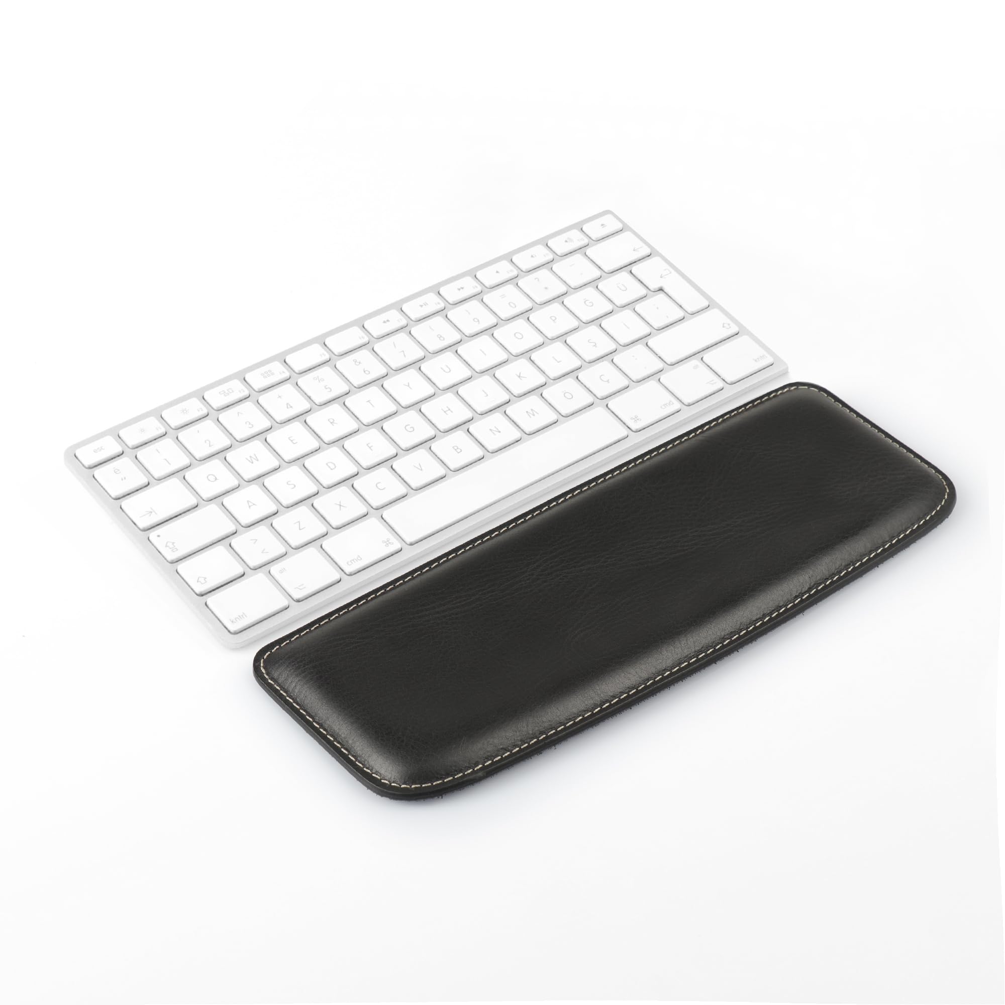 Londo Genuine Leather Keyboard Pad - Premium Ergonomic Support for Comfortable Typing at Work and Home (Black, Medium)