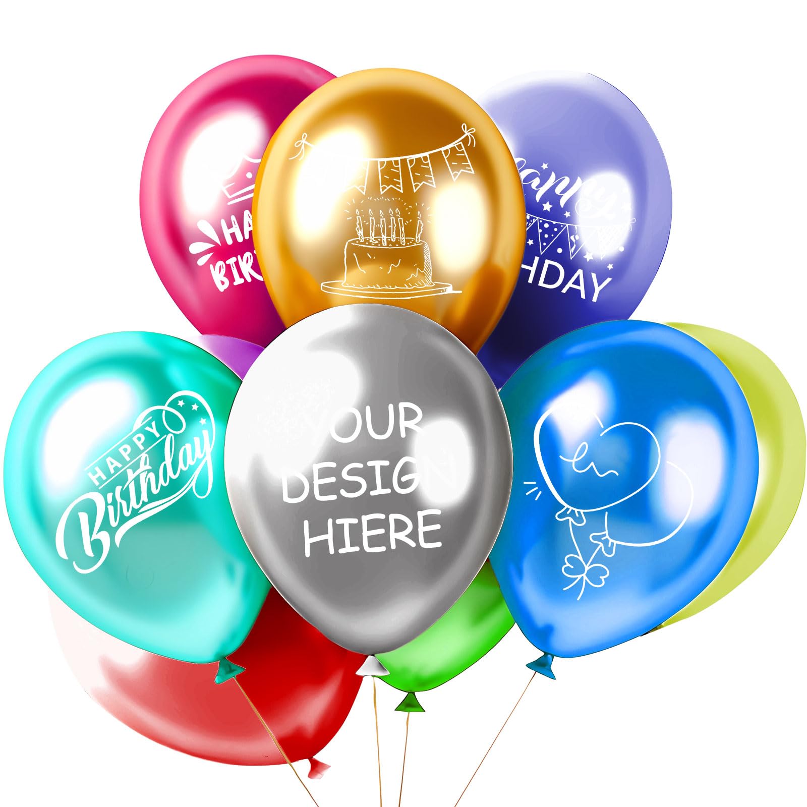 Personalised Balloons with Logo and Text, Custom Balloon with Your Own Design for Merry Christmas Party Decorations, Birthday Party, Wedding,Graduation, Halloween, Company Celebration (Style 3)