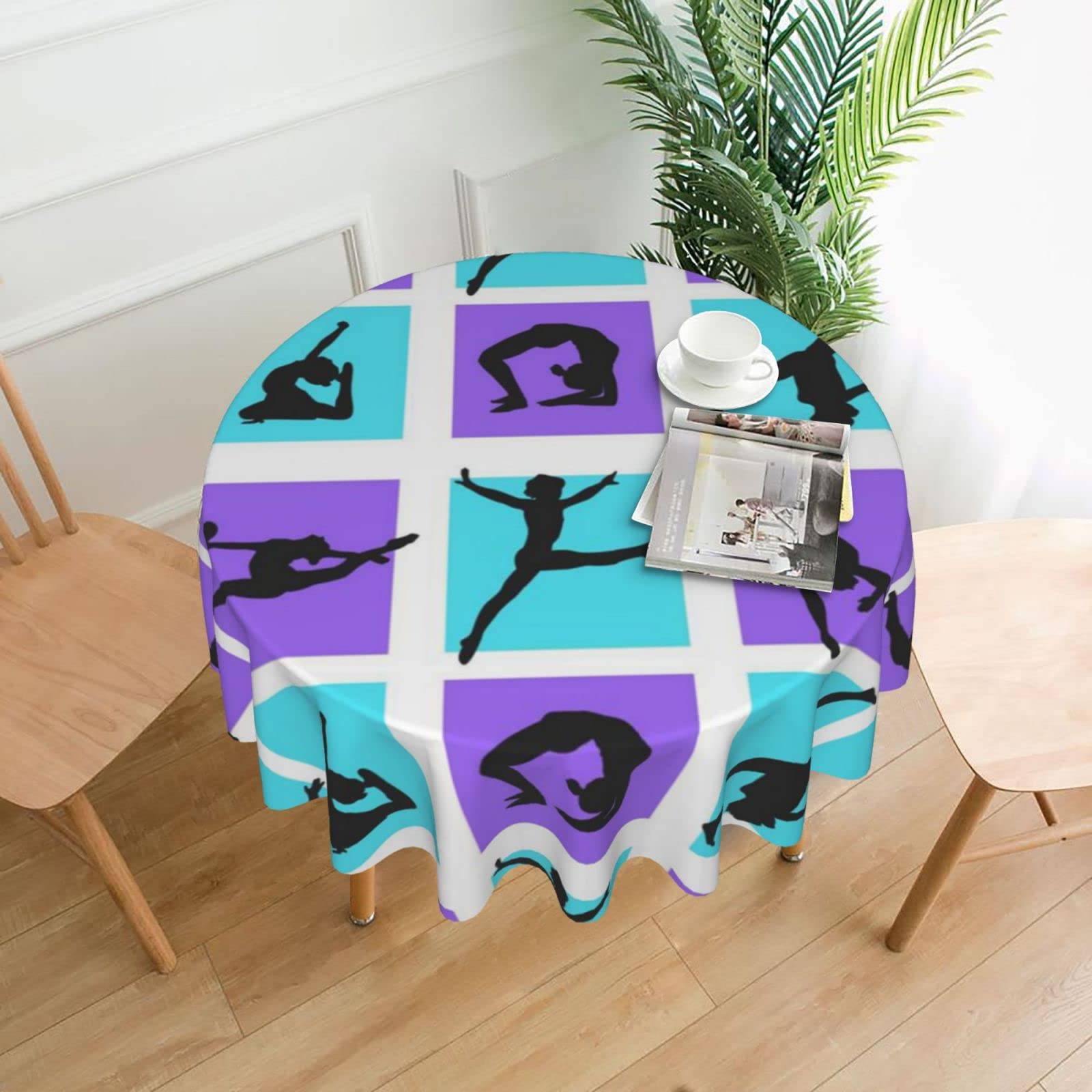 Nappe ronde en polyester 152 cm pour jeux de gymnastique et buffet