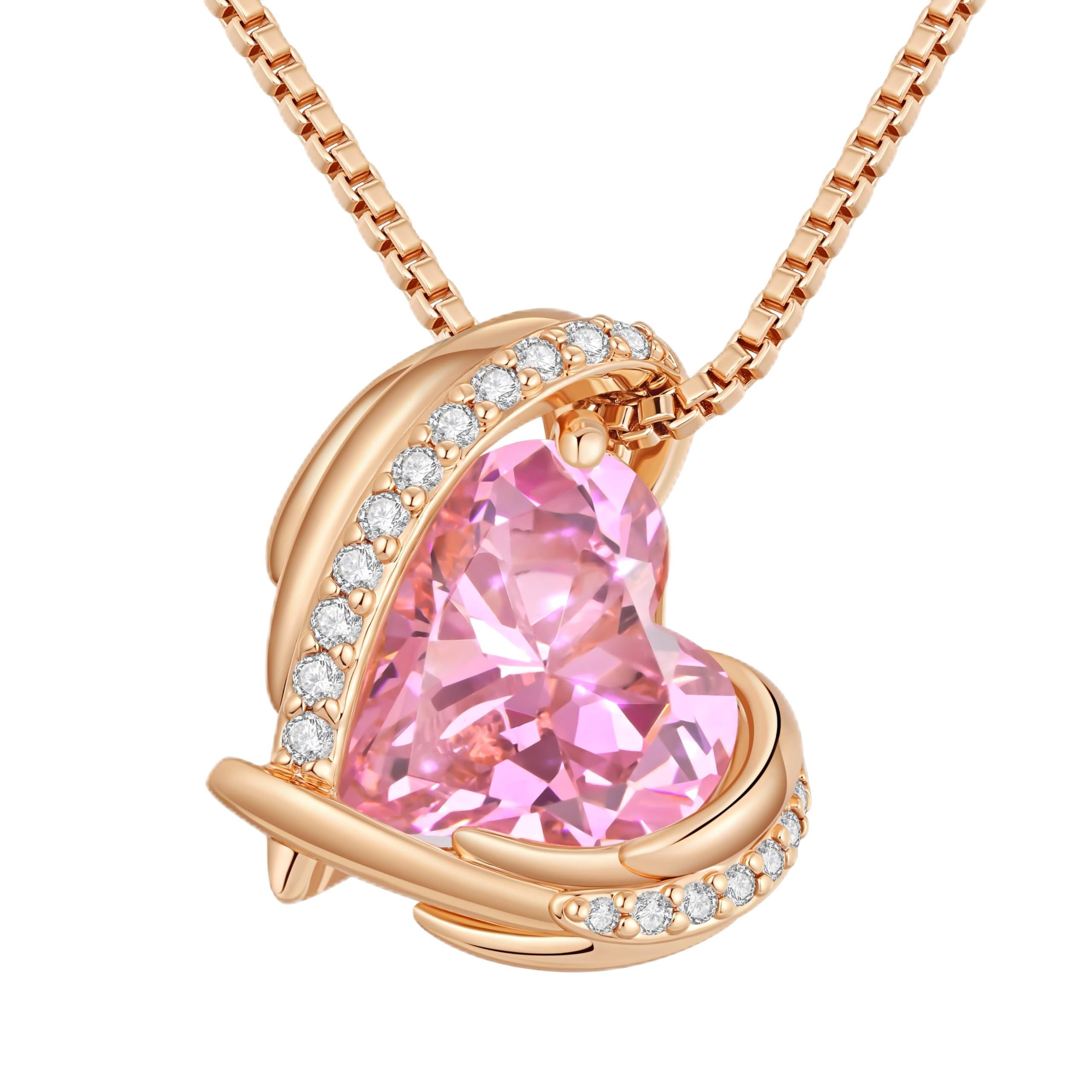 CDE Kette Damen Rosegold Herz Halskette für Frauen Schmuck mit Elegante Geschenkverpackung Weihnachten Geschenk für Sie Frau Freundin Mama Valentinstag/Party/Hochzeitstag/Jubiläum/Geburtstag