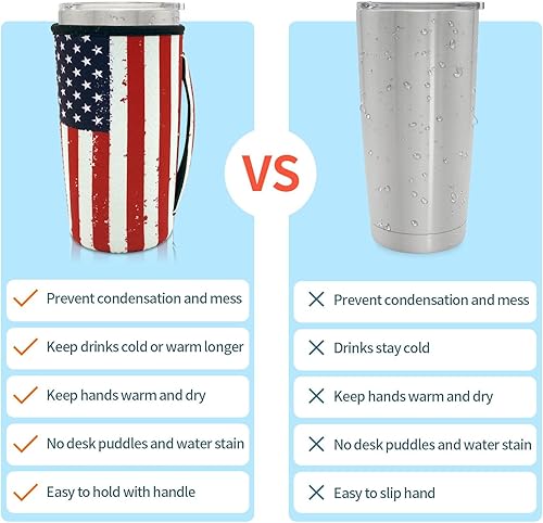 Miniatura 3 de Fundas aisladas de neopreno para vasos, idea para vaso de 20 onzas, YETI Rambler Ozark Trail Rtic, Starbucks Venti Cold (solo mangas de taza)
